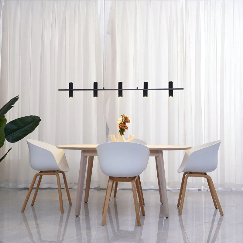 Seengen | Minimalistic Modern Black Copper Stone Chandelier