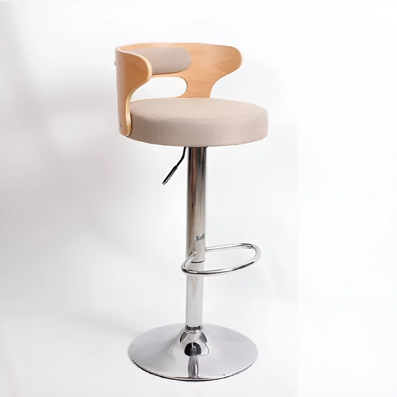 Metal Leg High Rotating Lifting Bar Stool Made of Leather