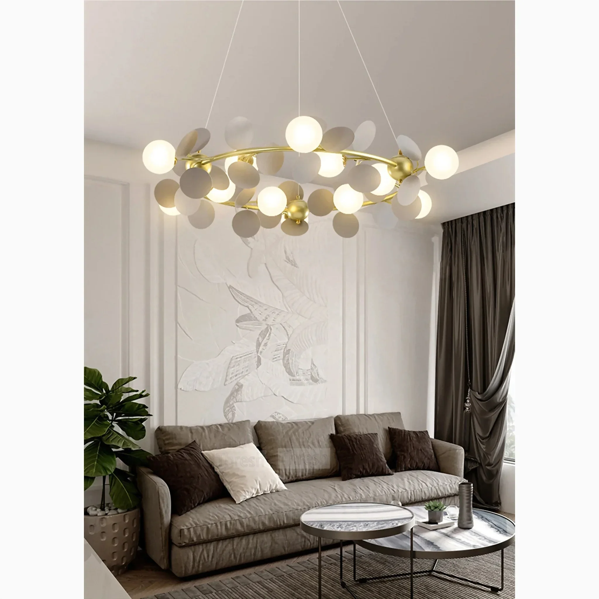St. Moritz | Sleek Gold Glass Ceiling Chandelier