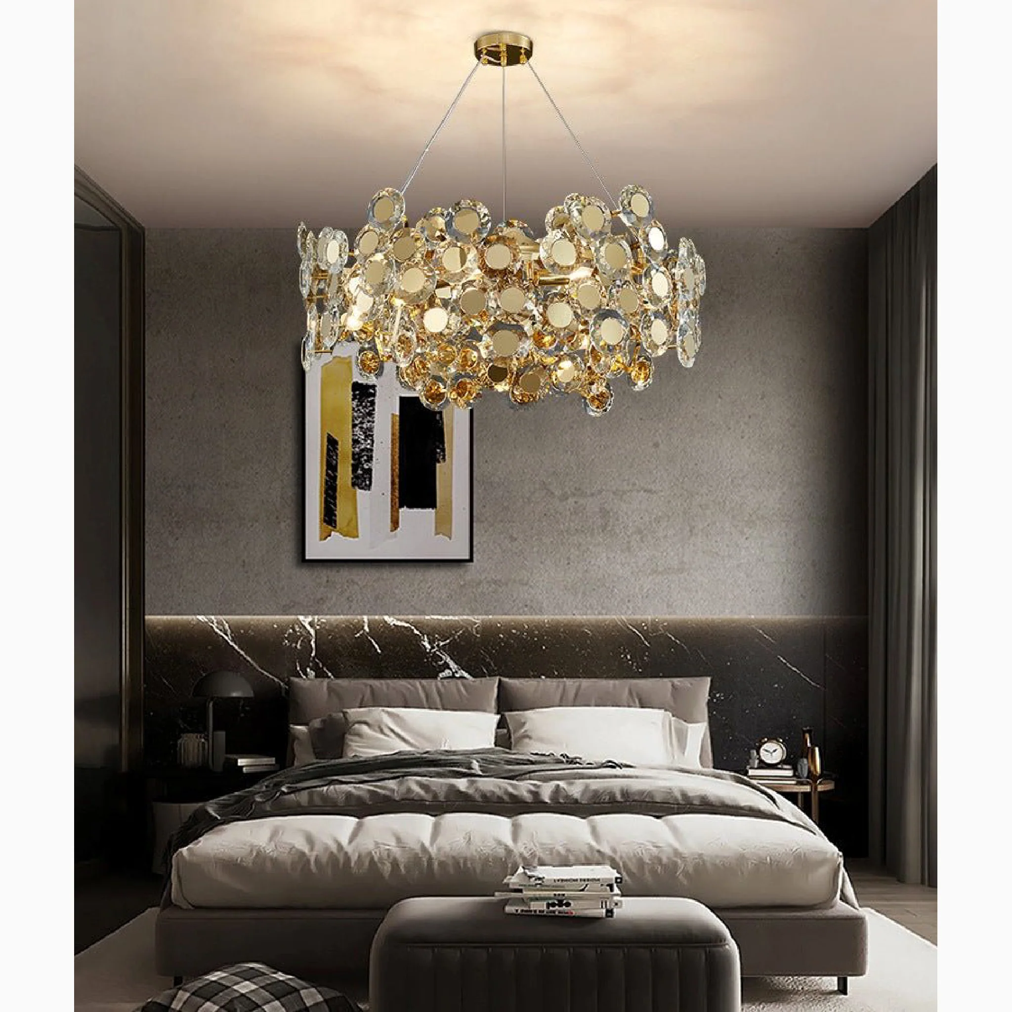 Alfano | Gold Creative Luxury Design Crystal LED Chandelier