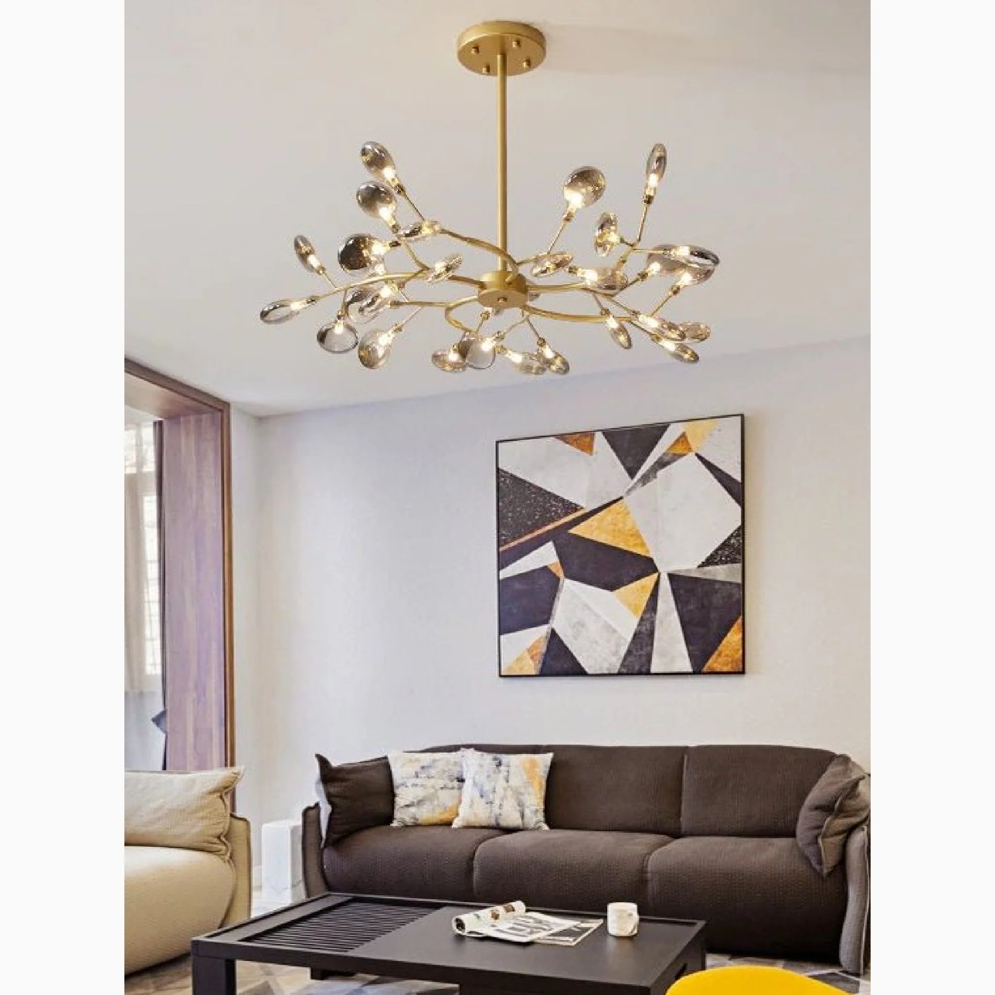 Altavilla Vicentina | Gold/Black Nordic Design Flower LED Chandelier
