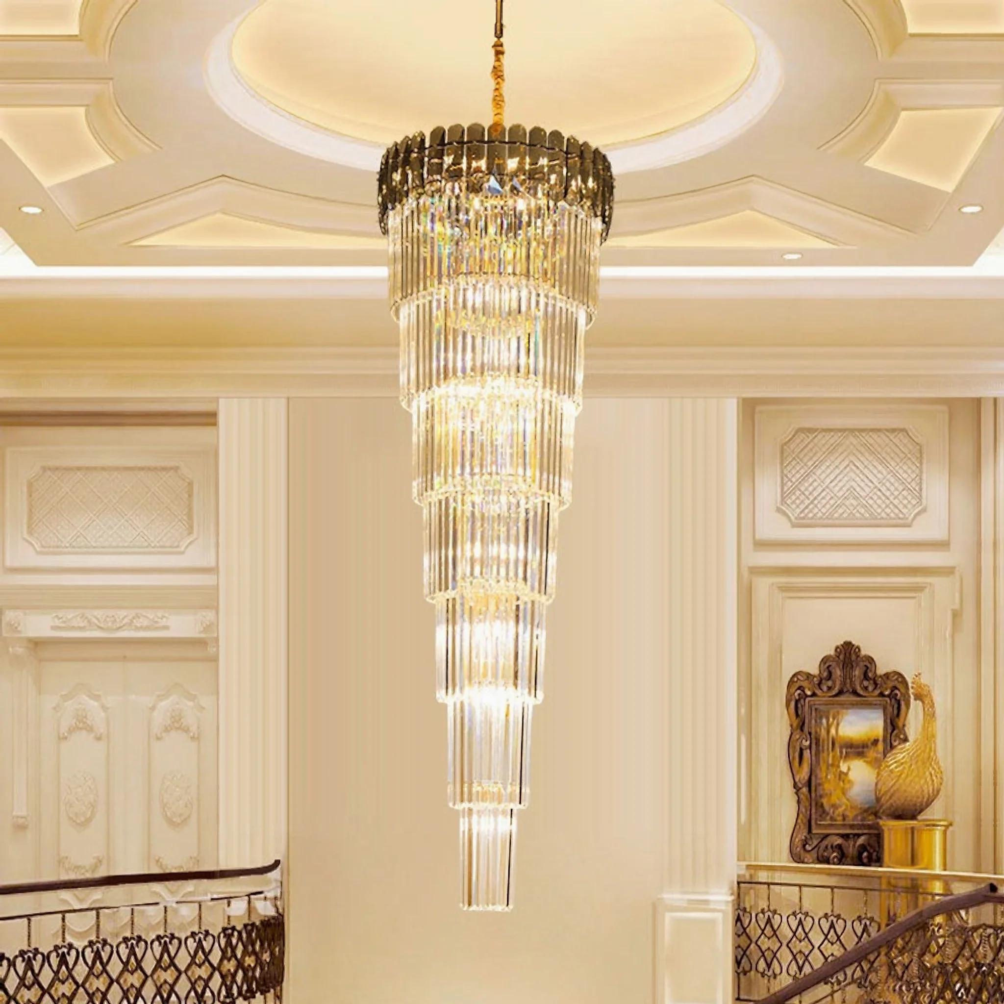 Belvedere | Royal Long Crystal Chandelier For Staircase