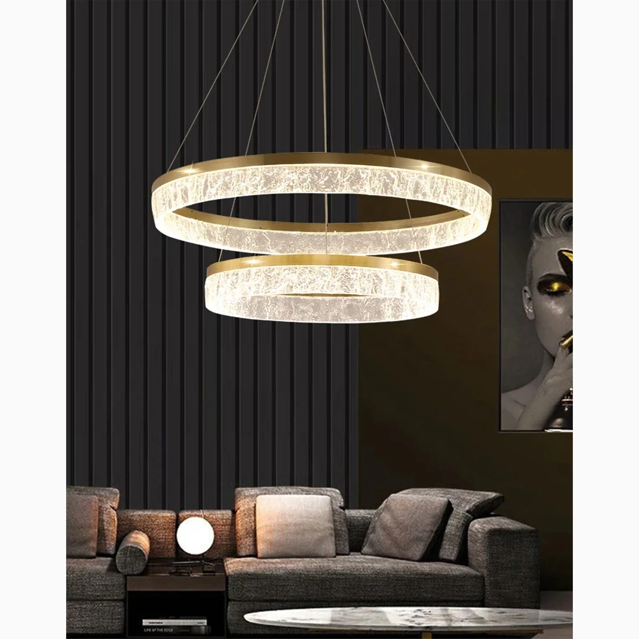 Seewis im Prattigau | Elegant Two-level Drum Chandelier