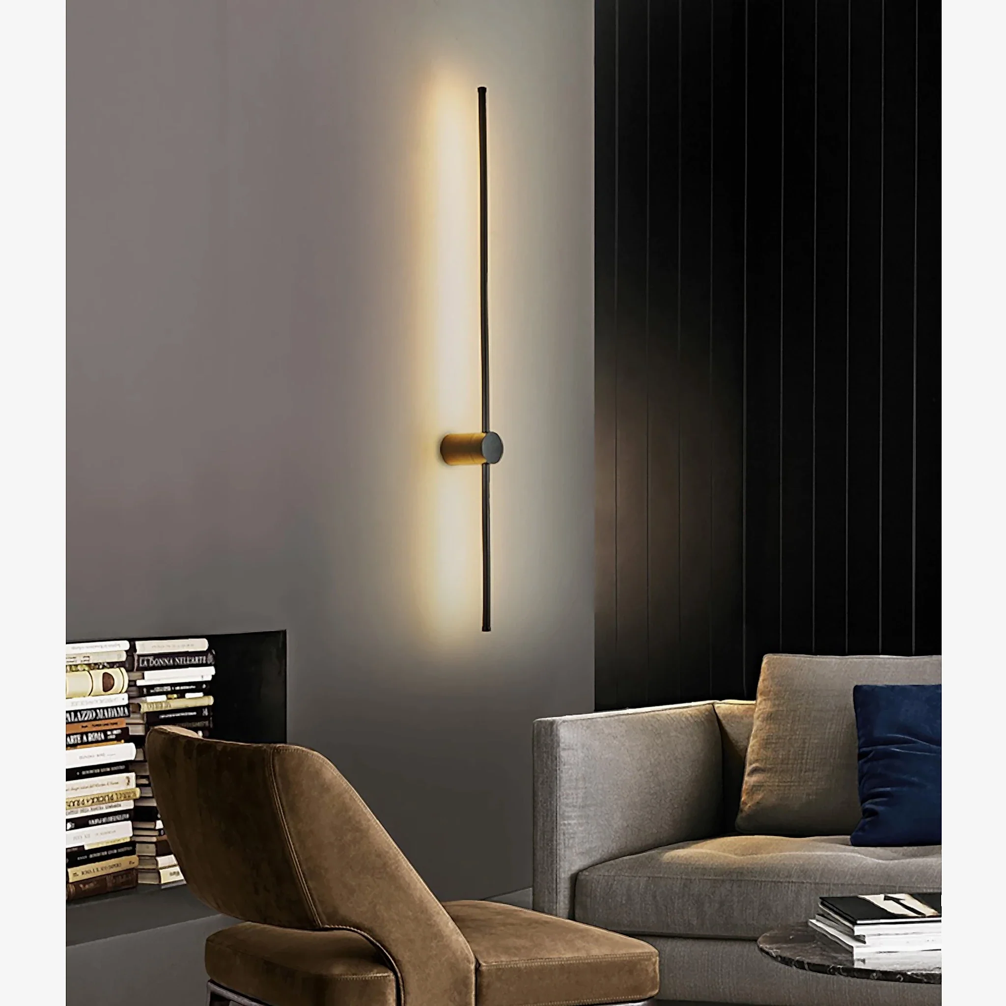 Maracena | Gold Minimalist Modern 31.5'' Long LED Wall Lamp