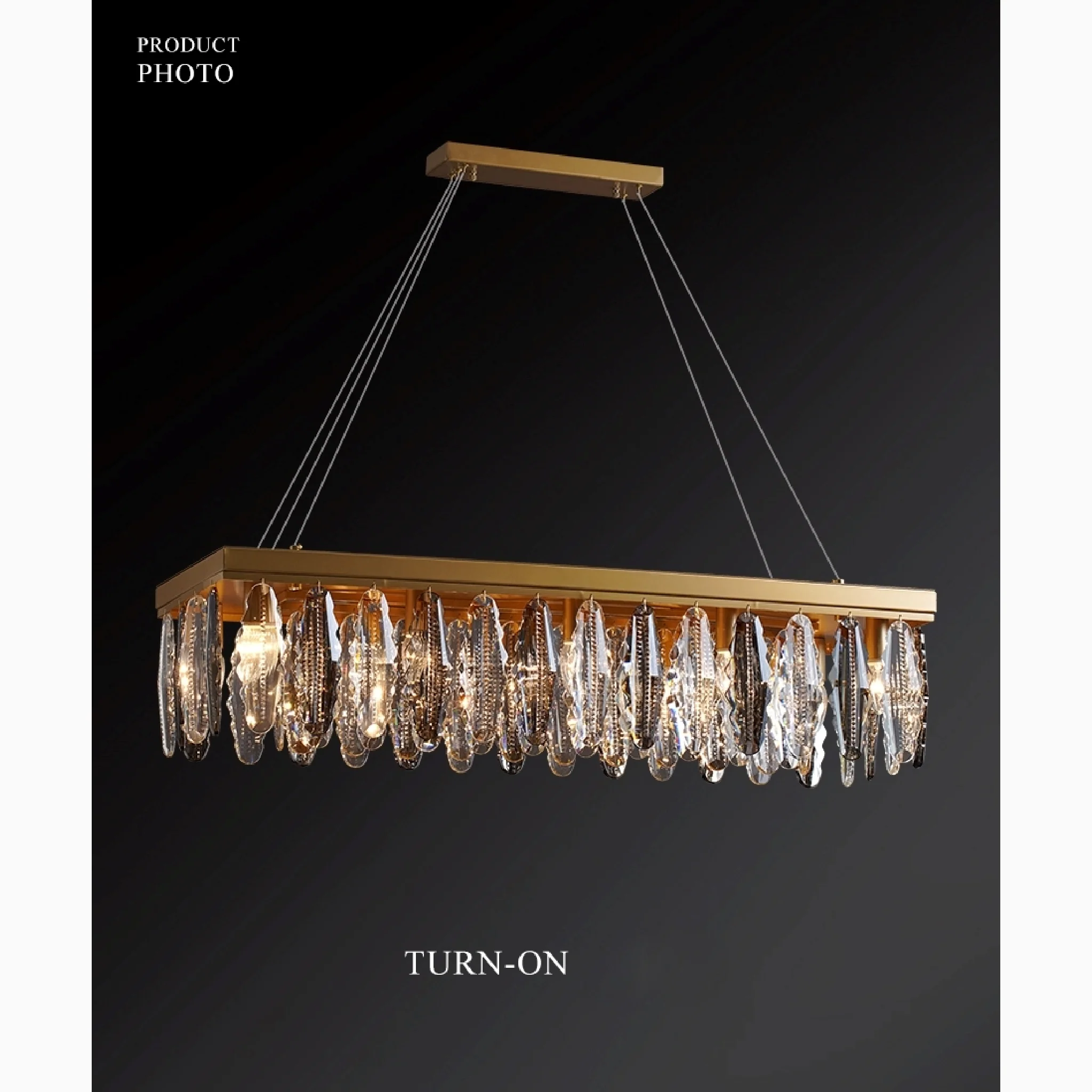 Alluvioni Cambi�� | Rectangle Posh Gold Modern Crystal Chandelier
