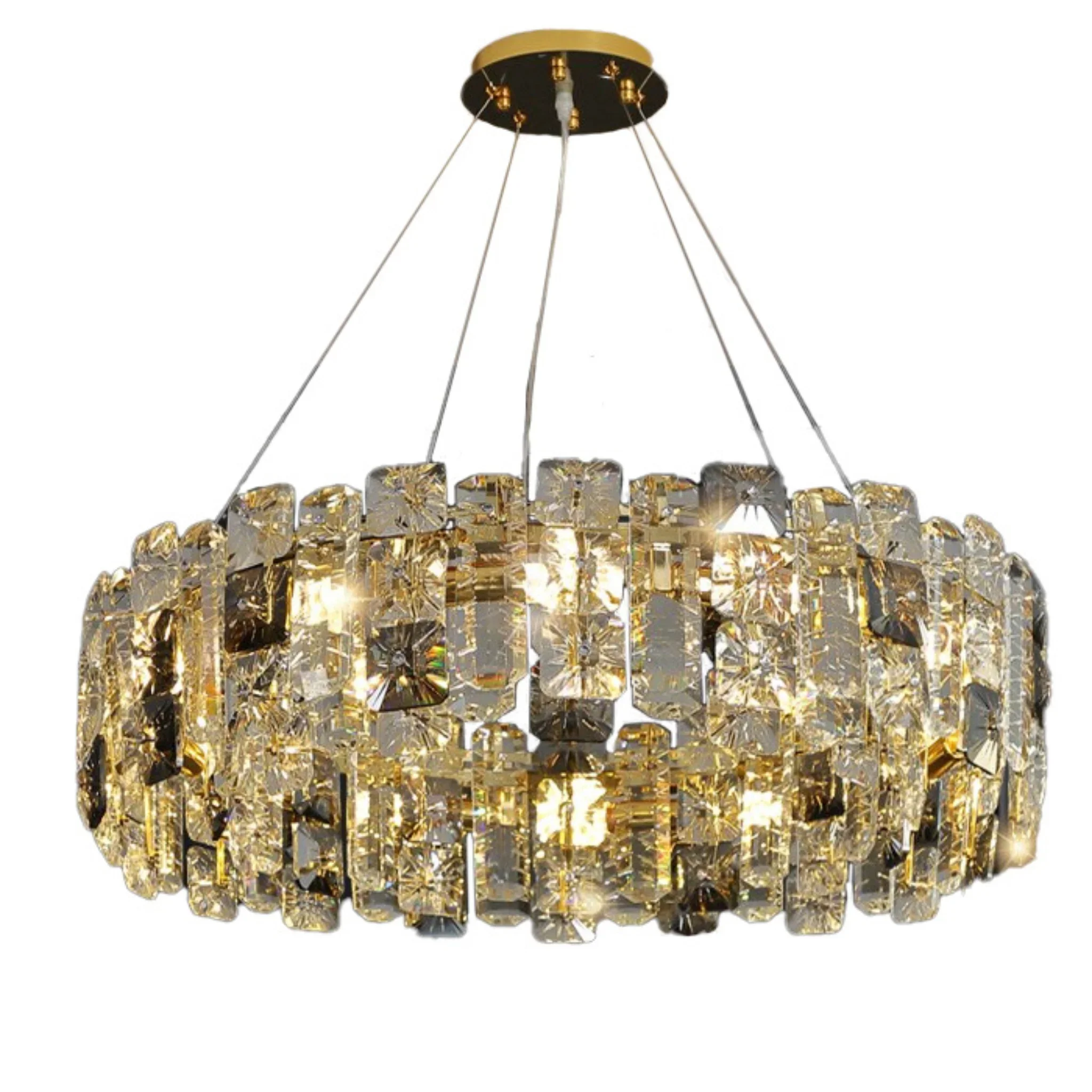 Zambrone | Luxury Round Crystal Chandelier for Living Room, Dia 19.7''