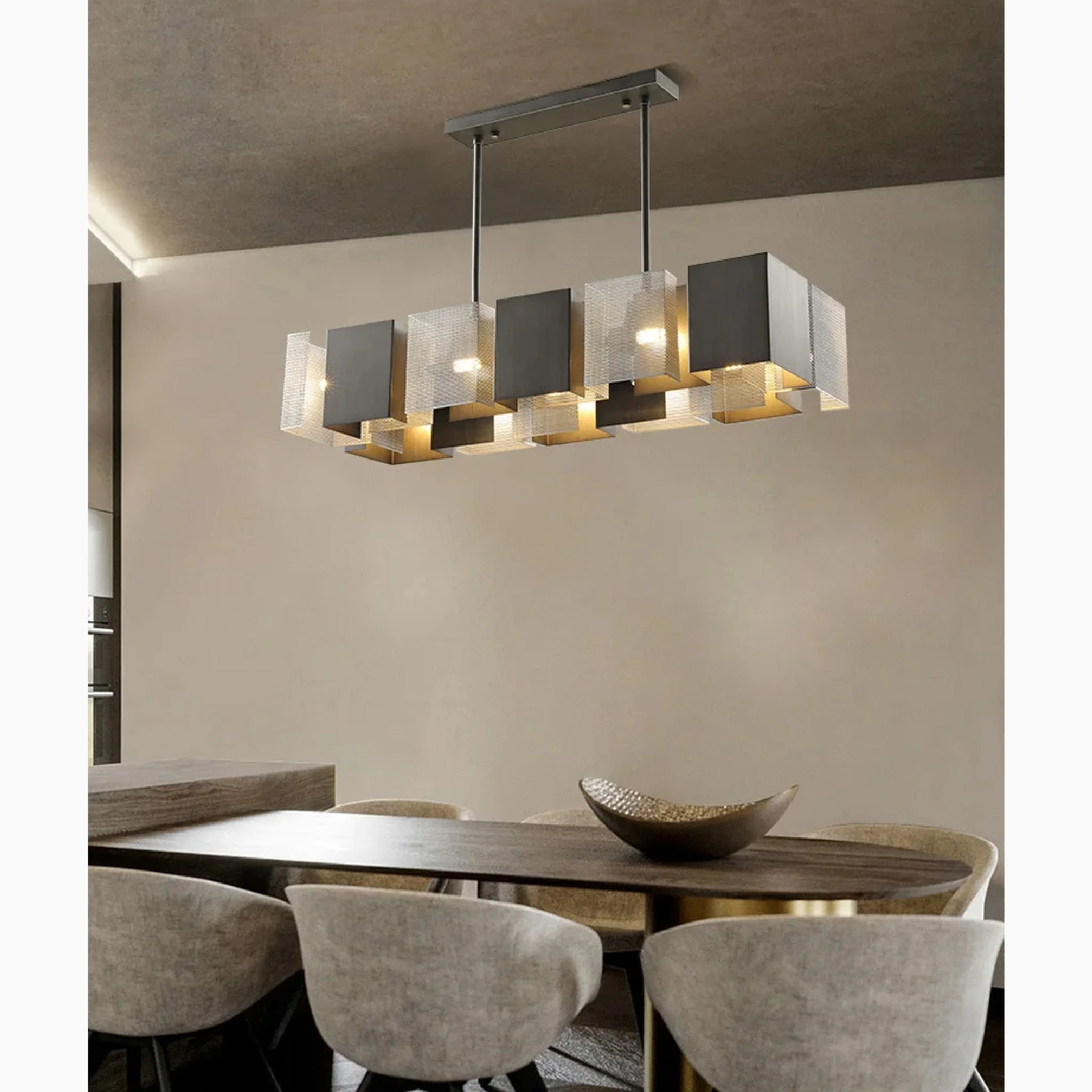Albettone | Fancy Postmodern LED Iron Black Silver Chandelier
