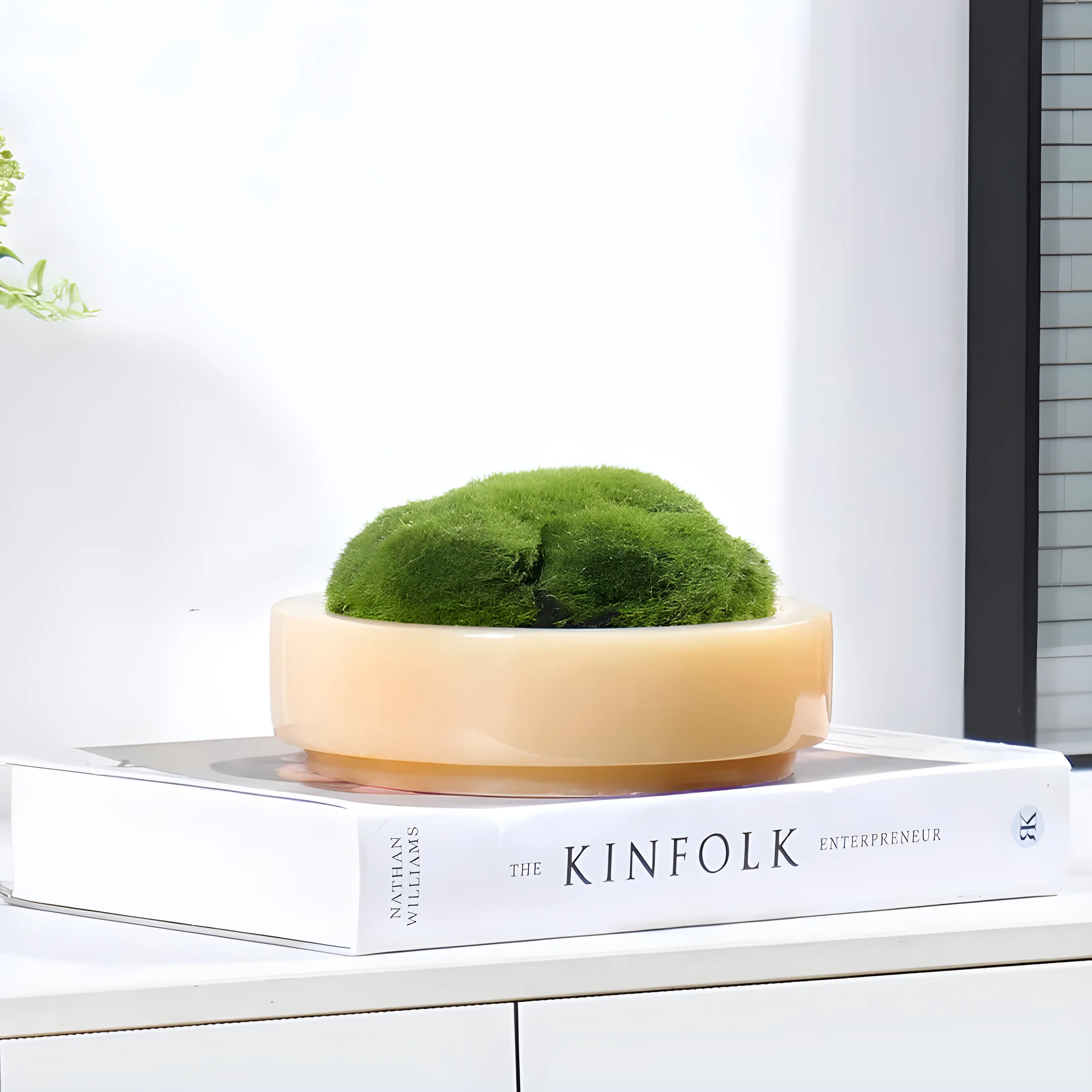 Natural Marble Beige Small Plant Pot