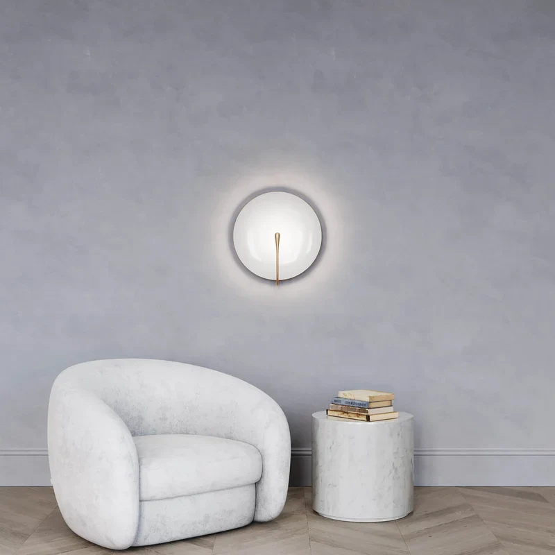 Murten | White Marble Wall Lamp in the Shape of Lens