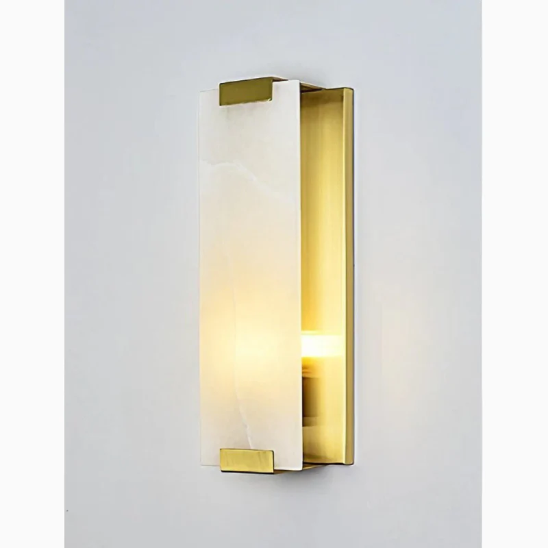 Luxury Copper-Marble LED Wall Lamp for Living Room, Bedroom