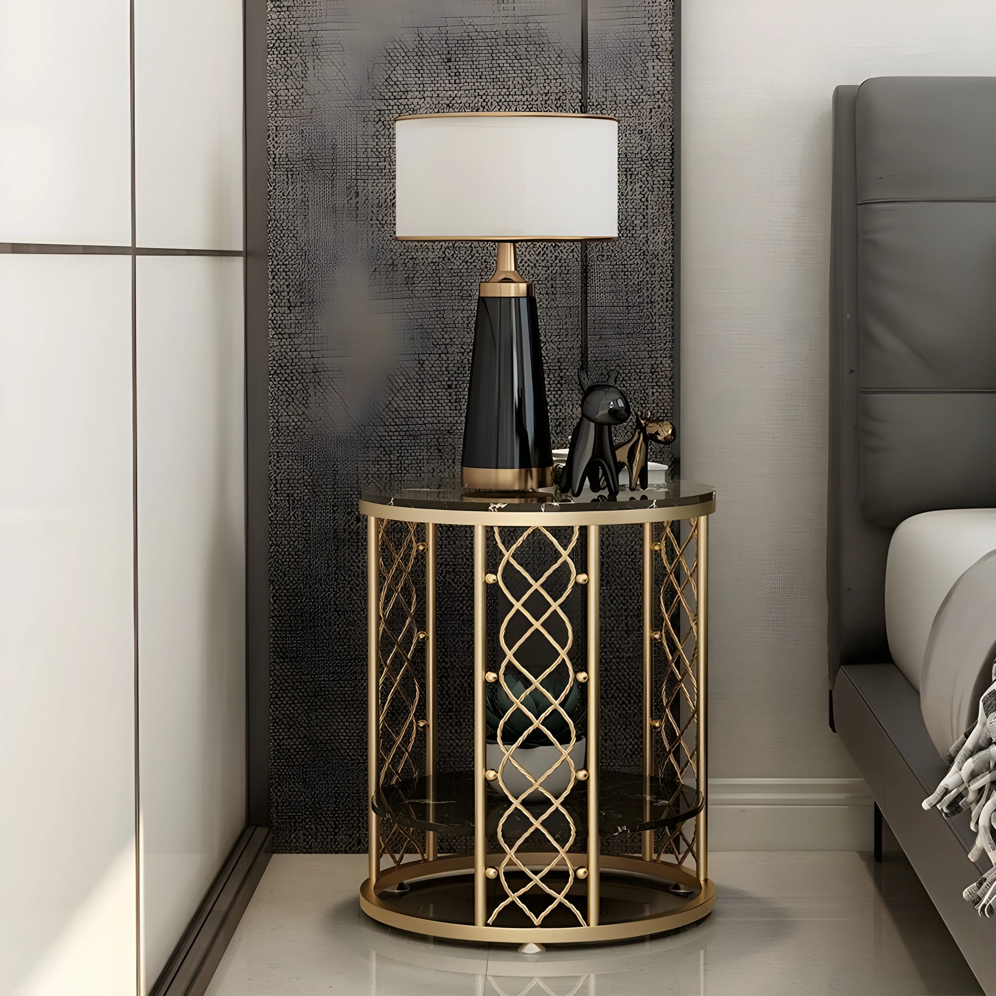 Marble Wrought Round Small Coffee Table