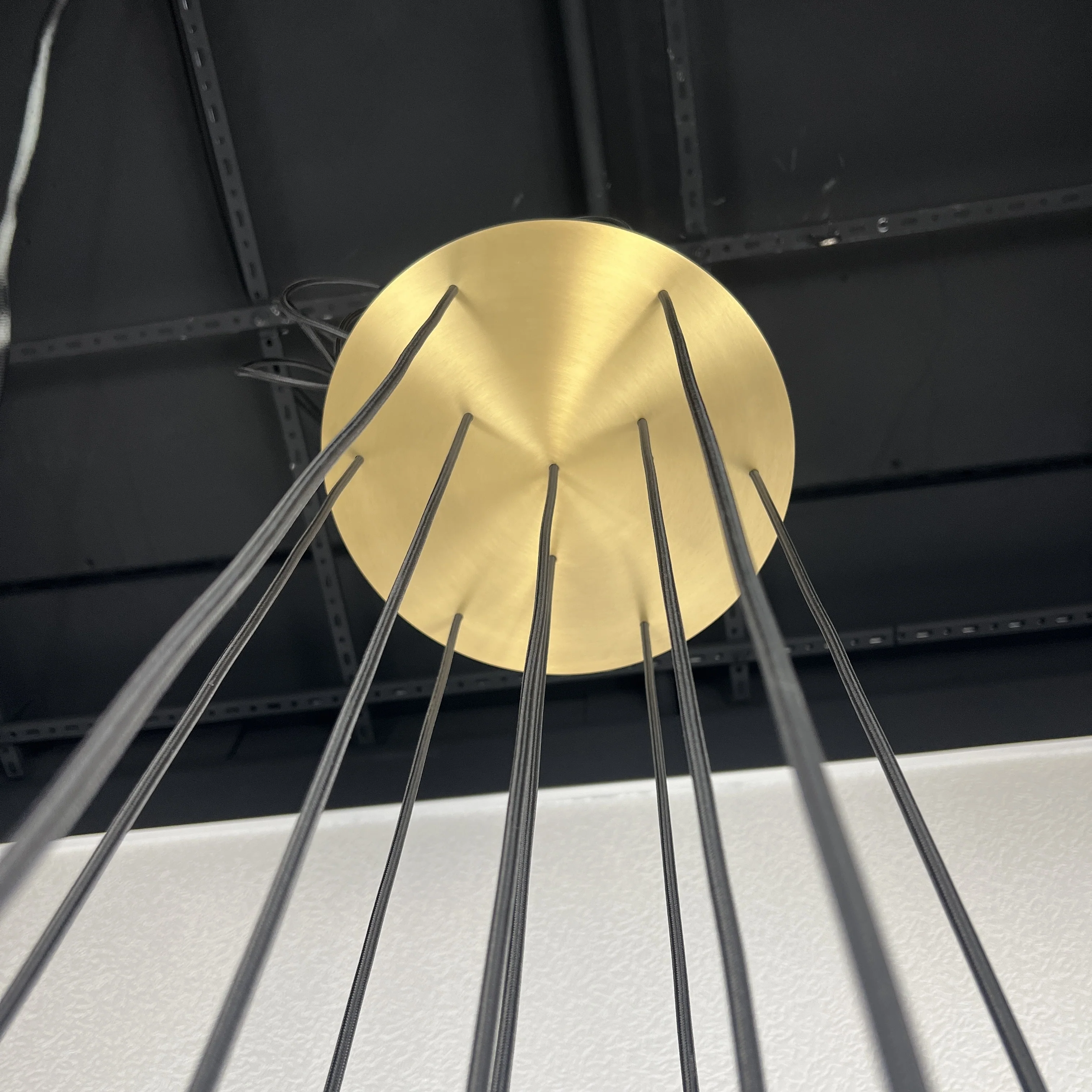 Consegudes | Round Grey LED Cut Crystal Ceiling Chandelier