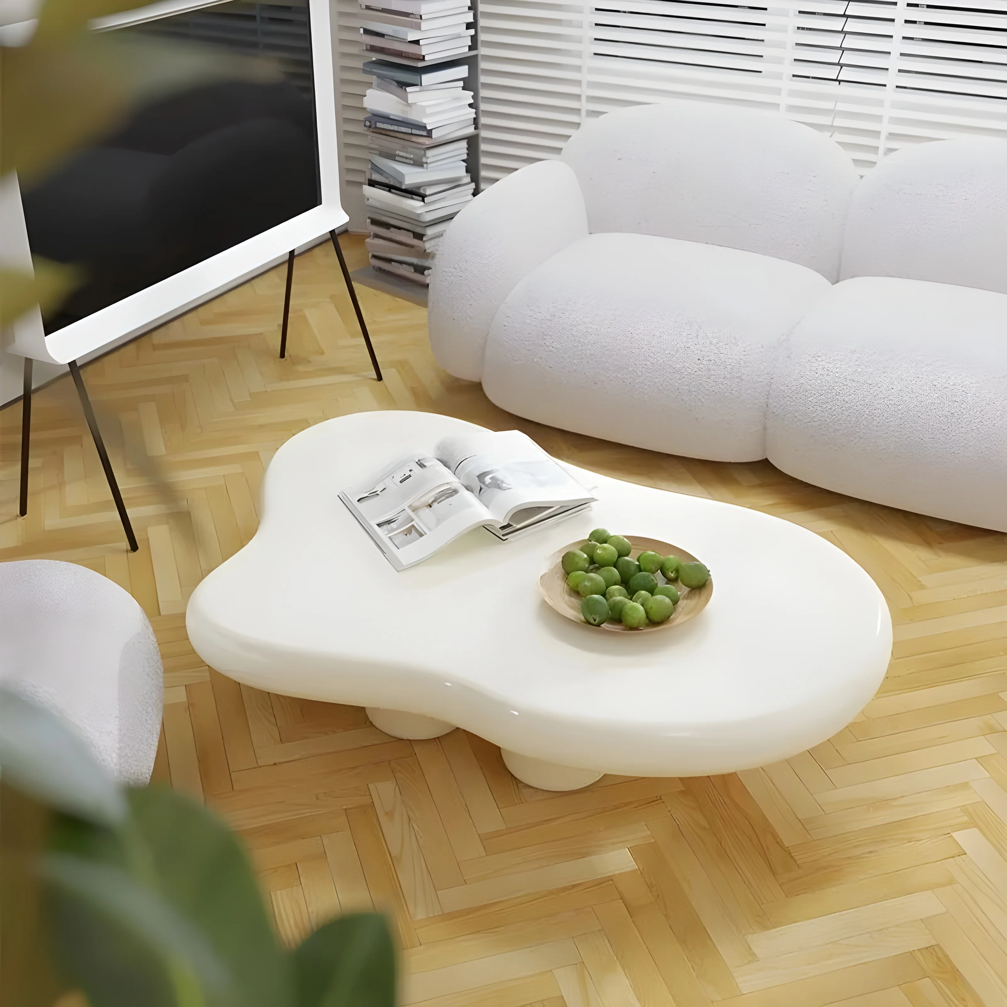 Scandinavian Style Glossy Coffee Table for the Living Room