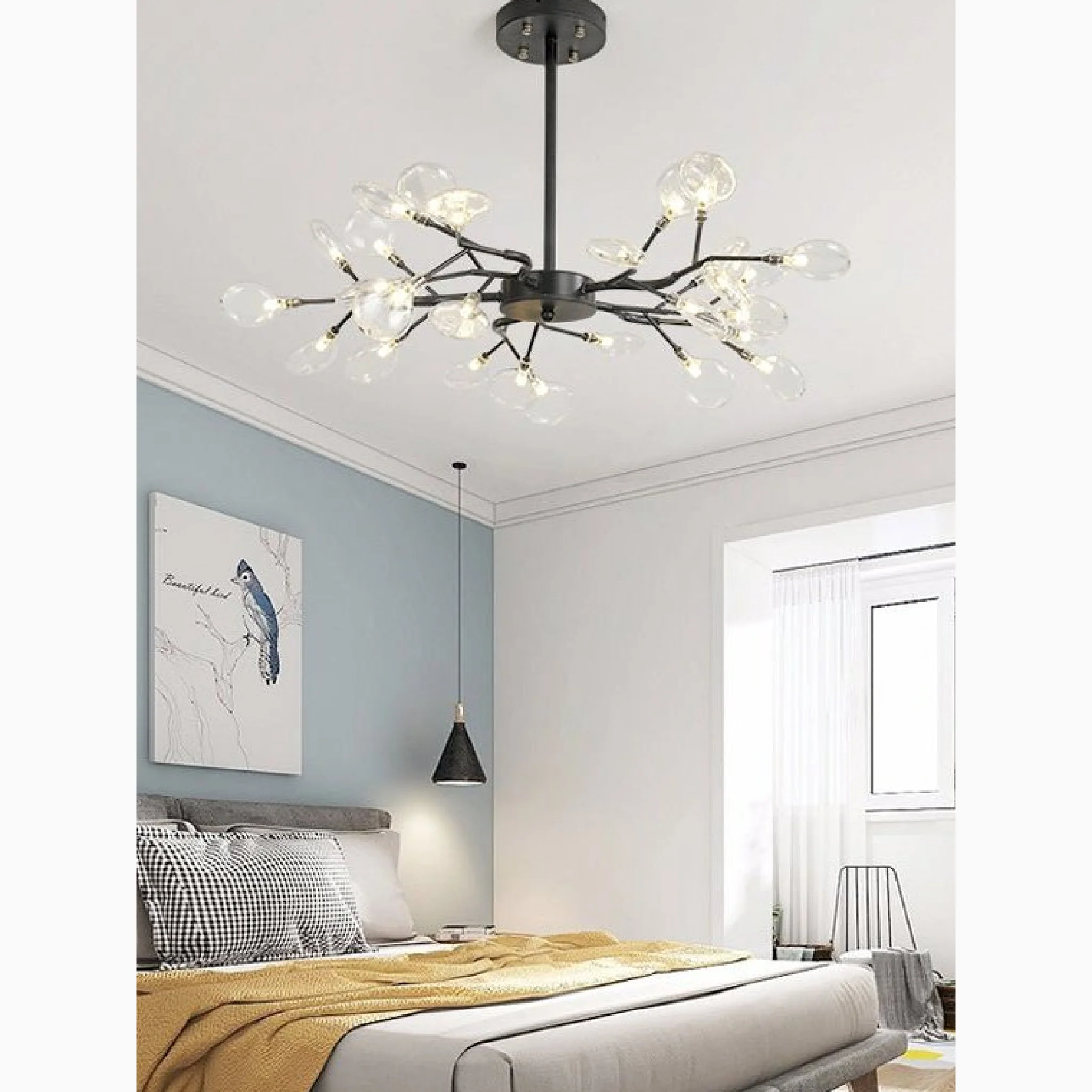 Altavilla Vicentina | Gold/Black Nordic Design Flower LED Chandelier