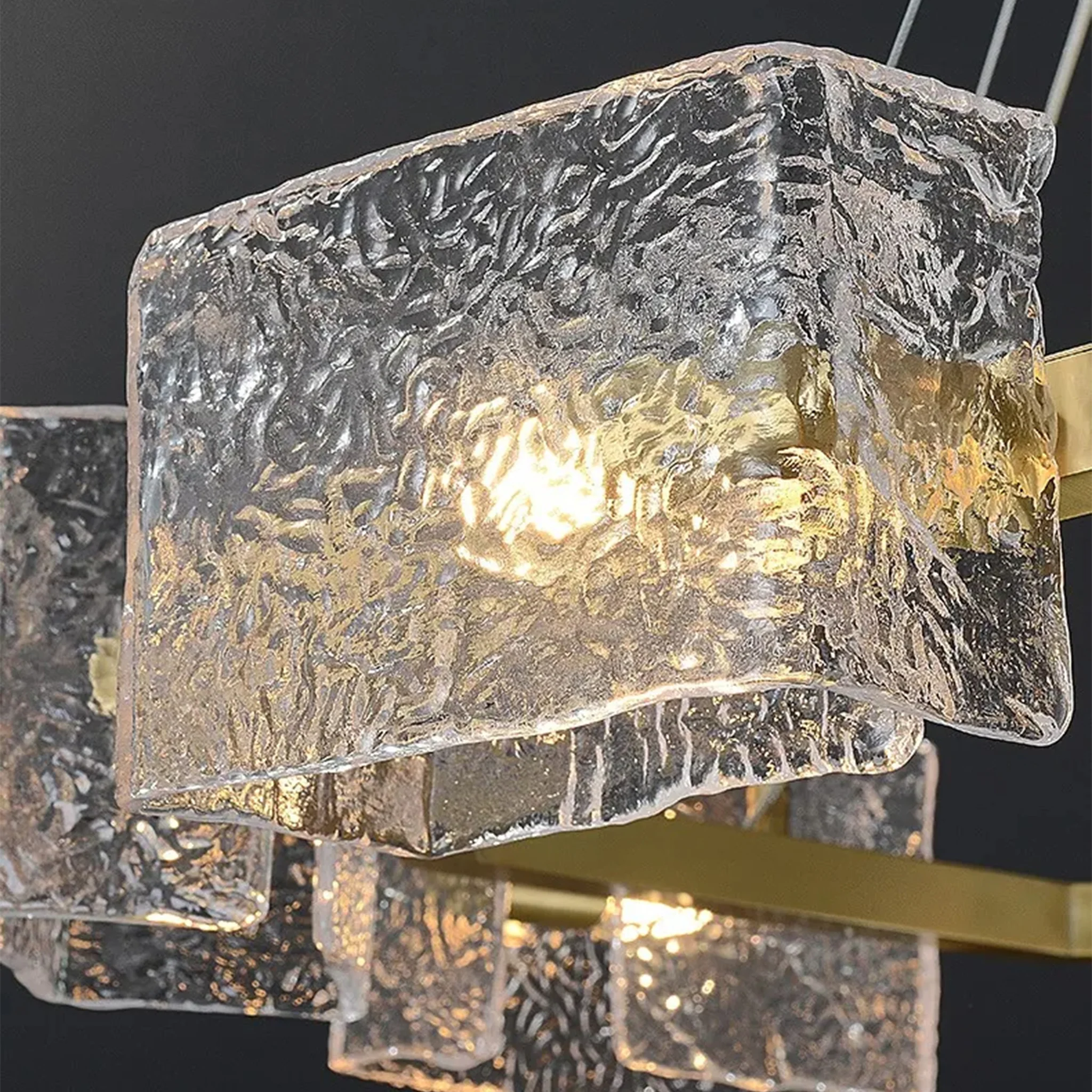 Aidomaggiore | Modern Glass Ice Cubes Round Chandelier