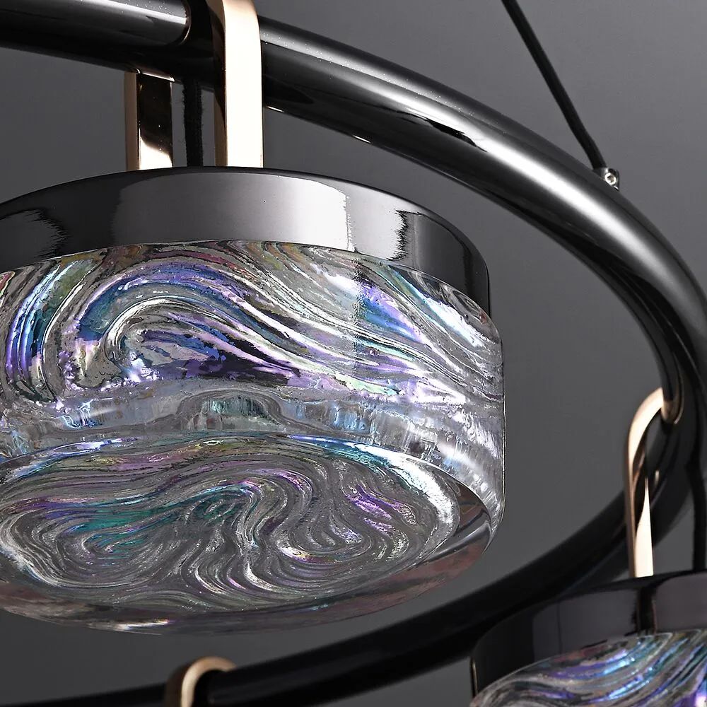 Pearl Black and Champagne Gold Illumination Pendant Fixture