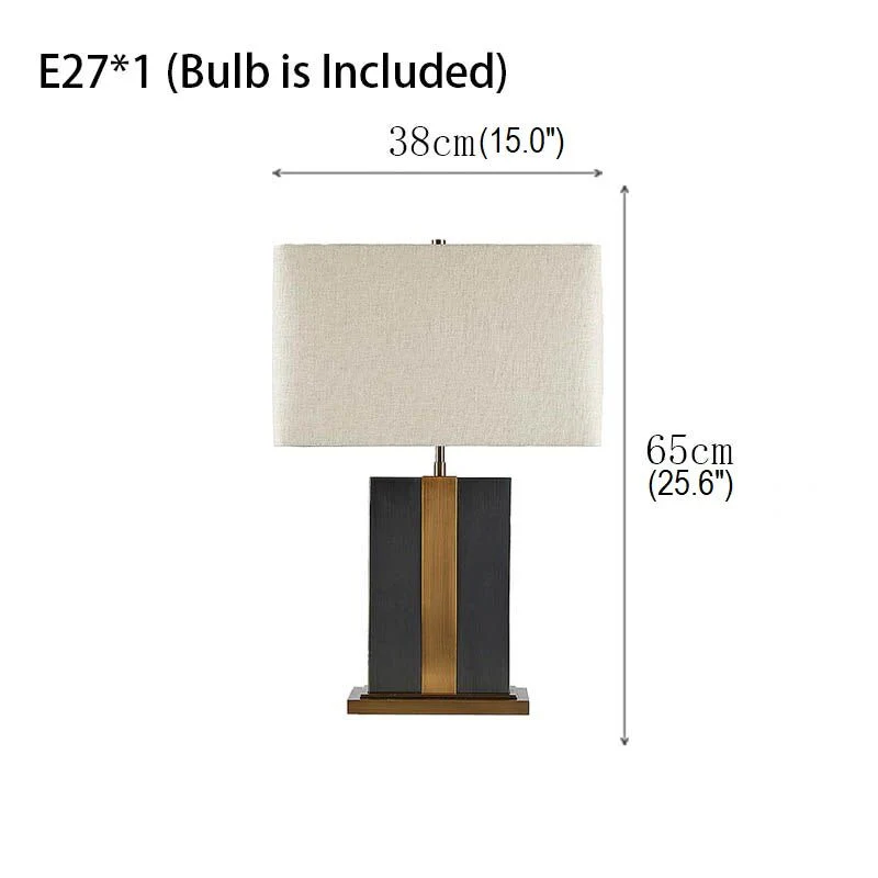 New Gray Marble LED Light Modern Fabric Table Lamp