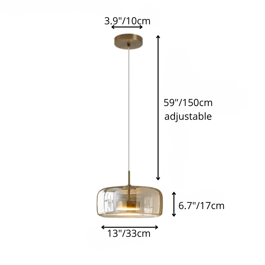 Nordic Amber Glass Pendant Light - Modern Designer Ceiling Lamp