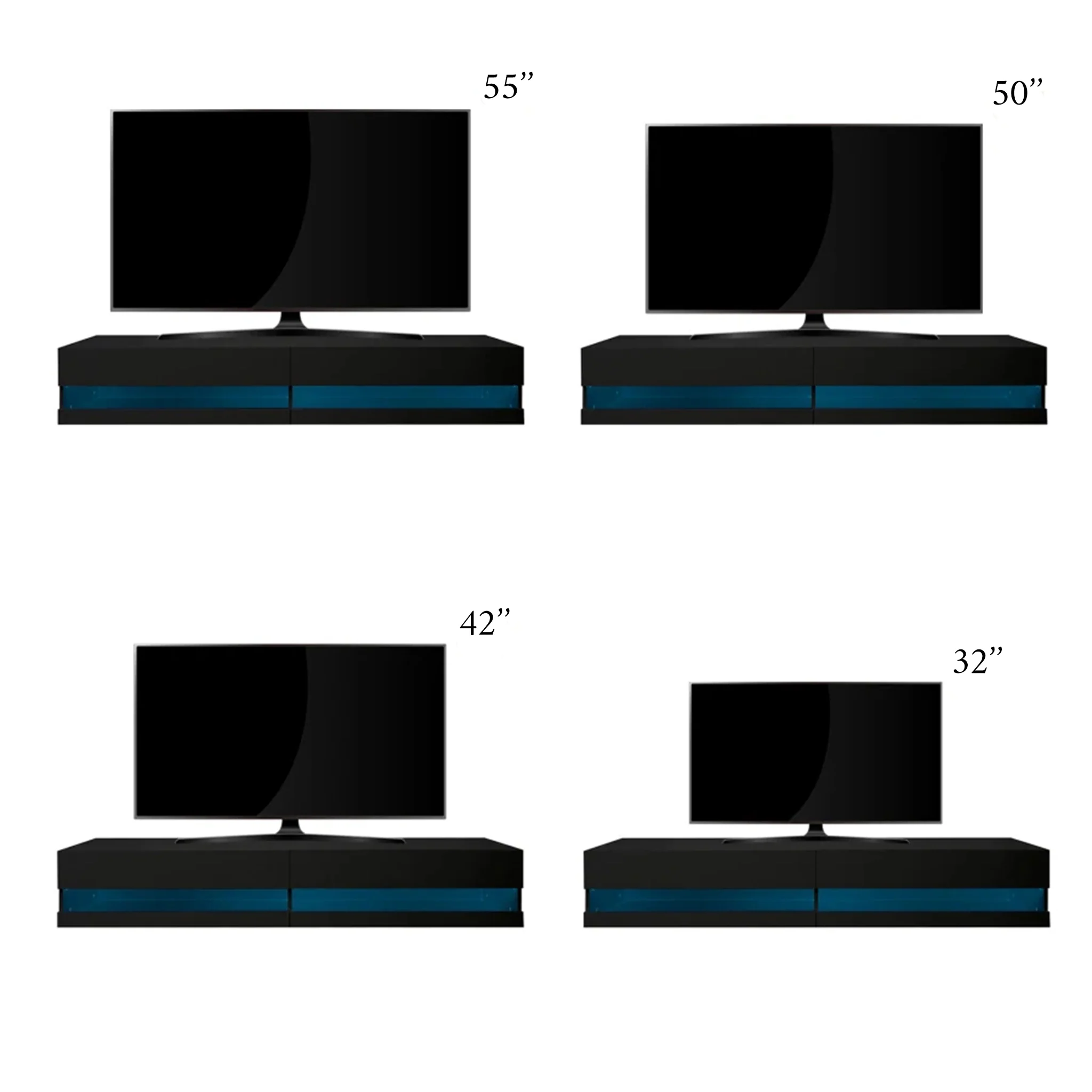 Drava | Floating Simple TV Stand with LED Lighting