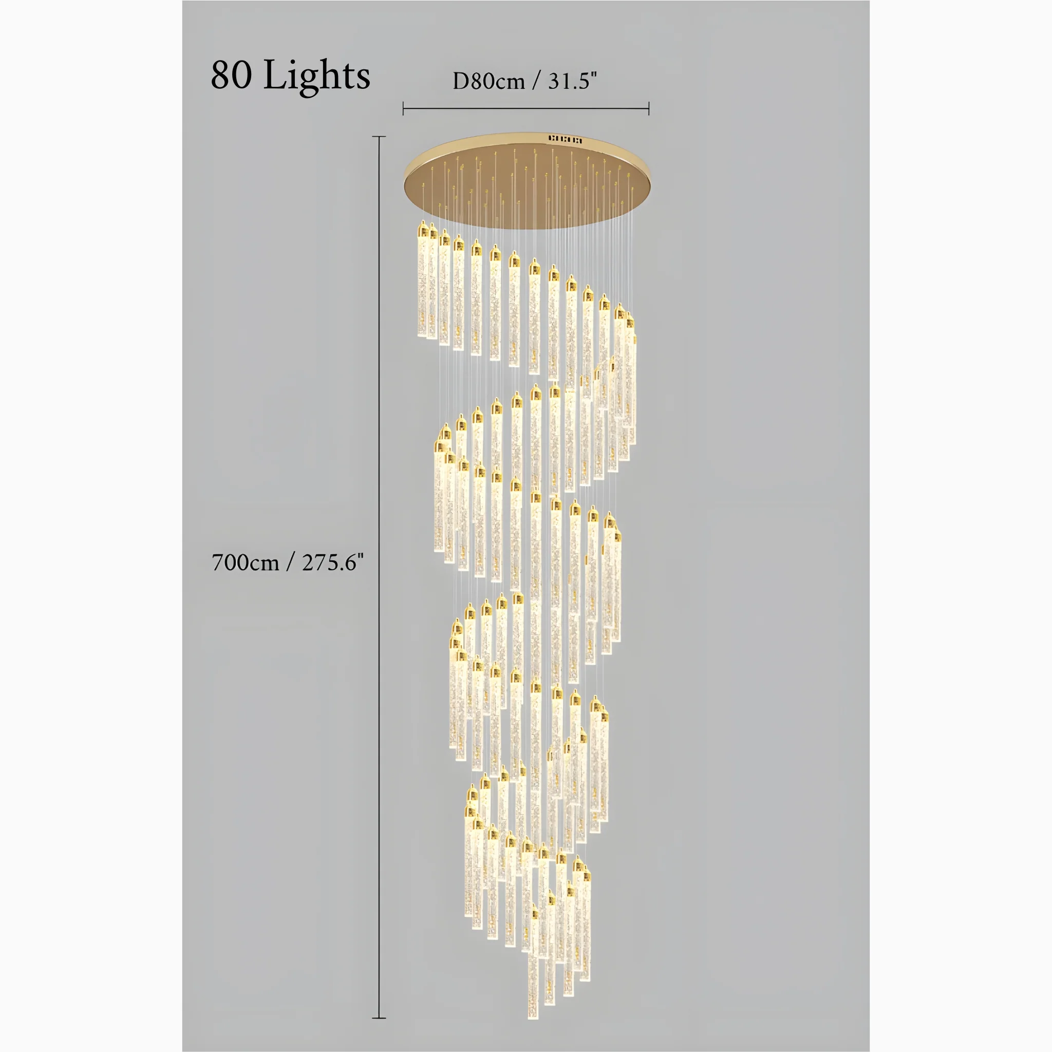 Varazze | Shimmering Magic Gold Crystal Pendant Lighting