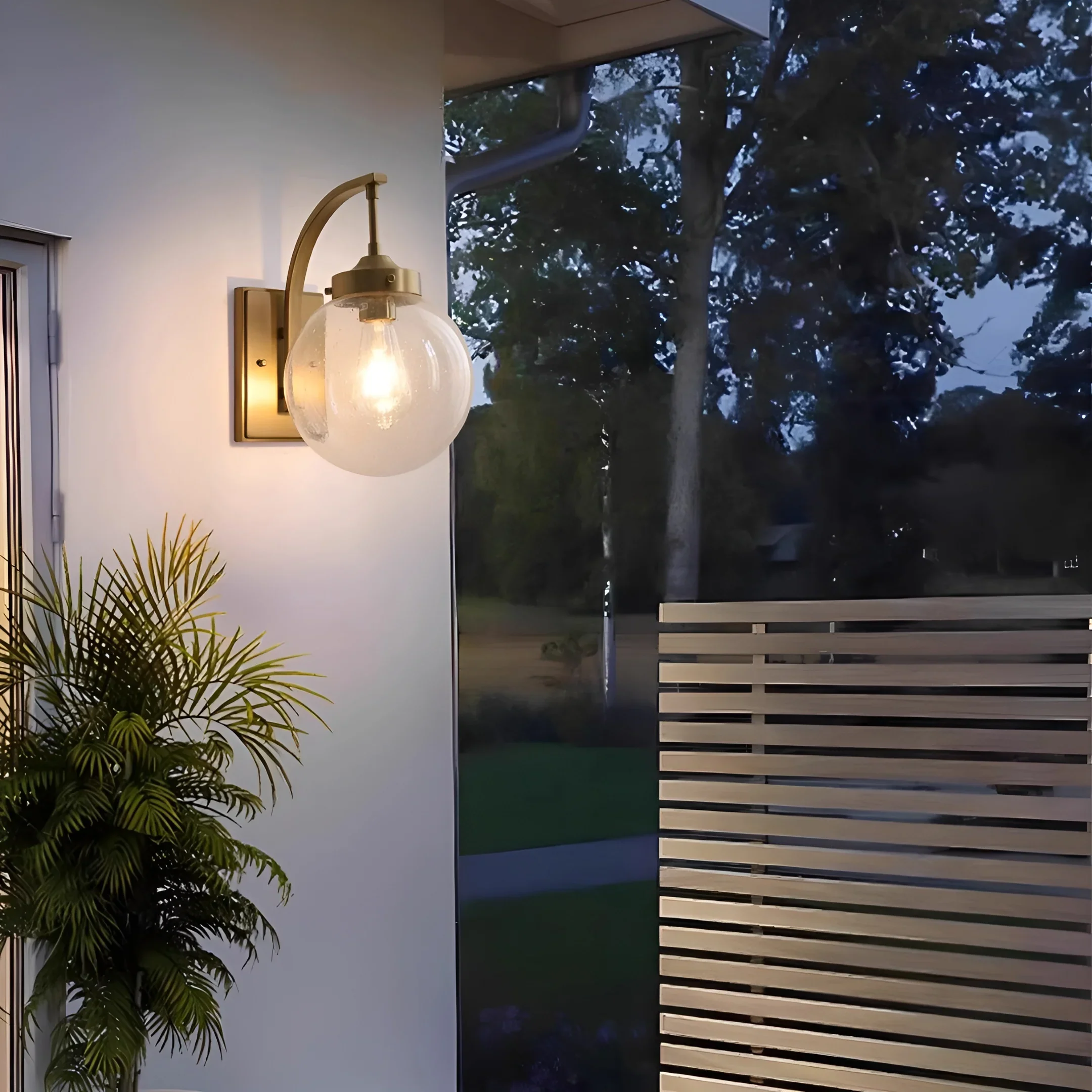 Stainless Steel & Glass Globe Waterproof Exterior Light