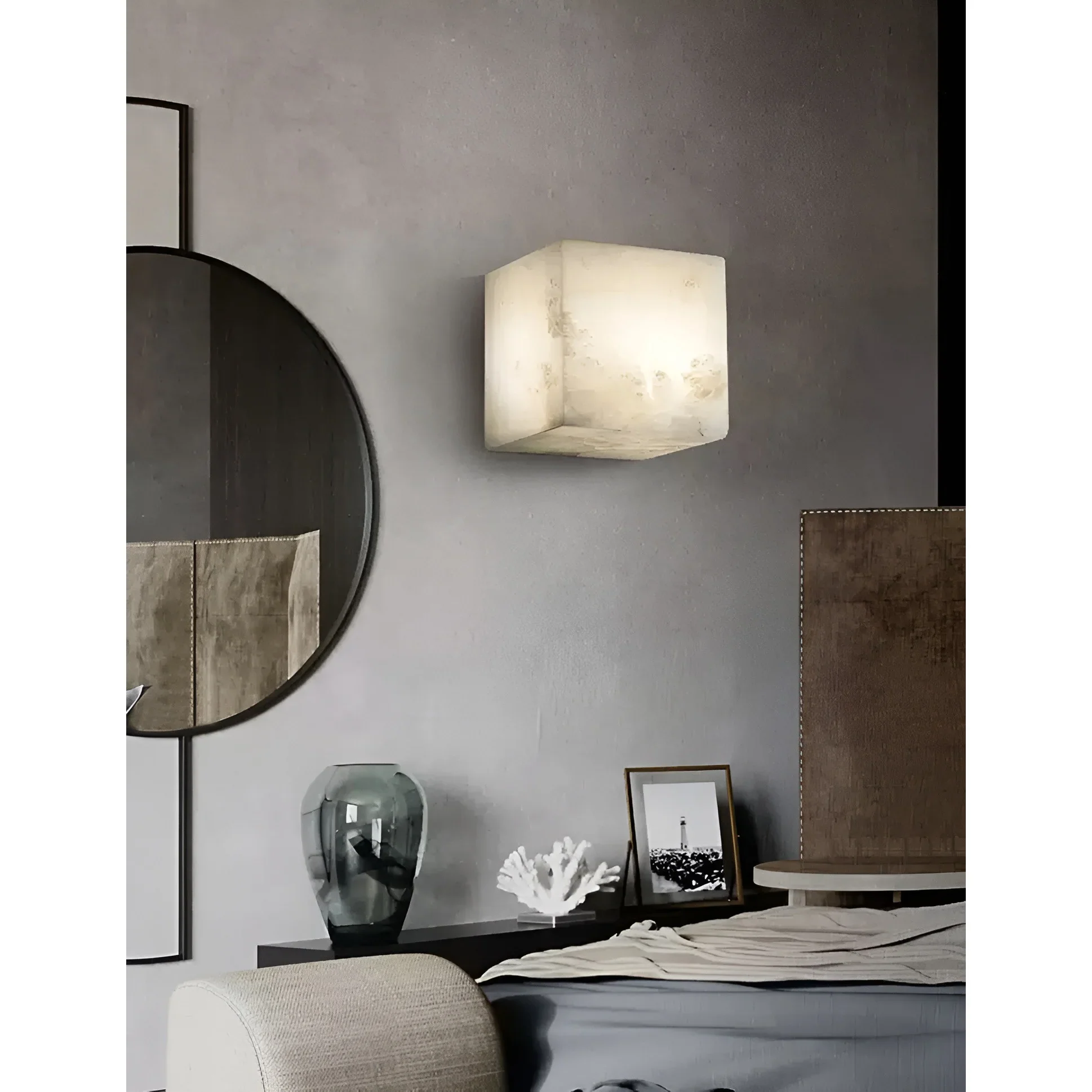 Modern Marble Wall Lamp in Designer Style for Living Room, Bedroom