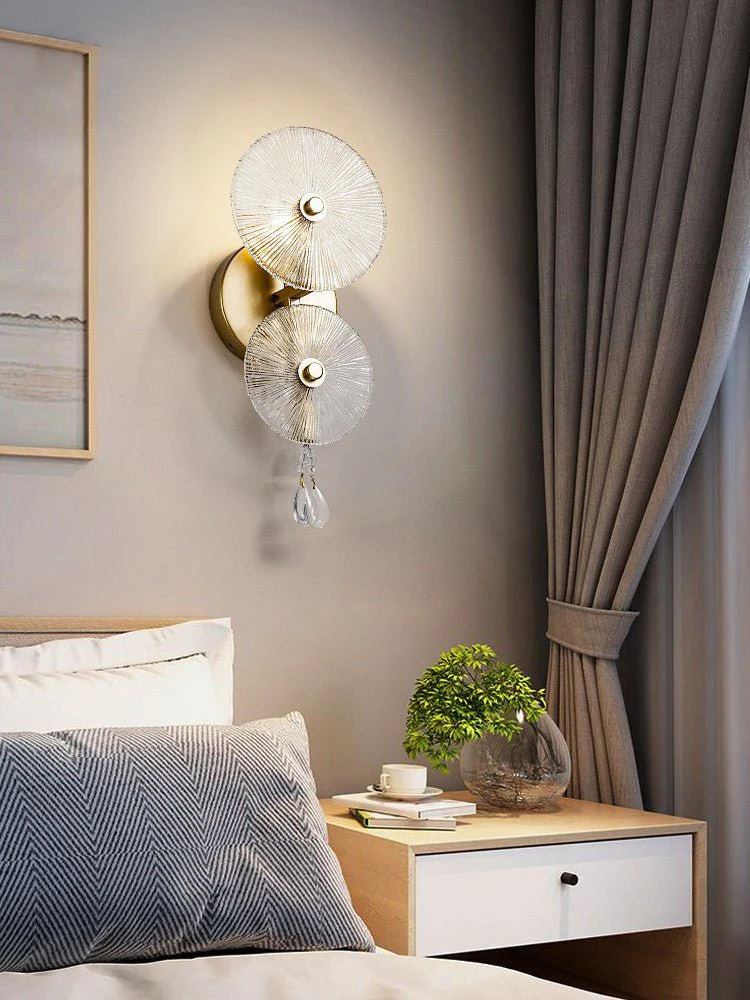 Modern Crystal Wall Lamp Circle Shaped for Living Room, Bedroom