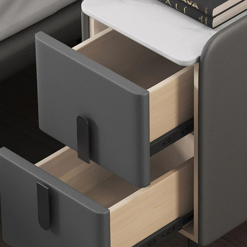 Nordic Solid Wood Bedside Table with Multi-layer Shelves