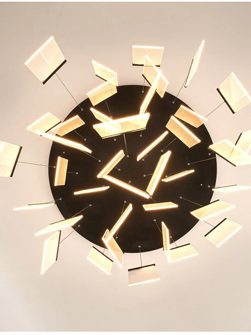 12 Lights -Luxury modern LED chandelier for staircase, lobby, living room, stairwell