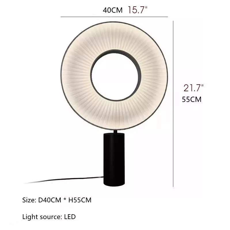 Granges-Paccot | Modern Minimalistic LED Table Lampshade With Fabric Pleats