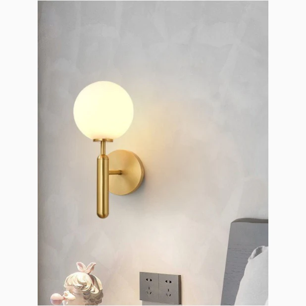 Modern Glass Wall Lamp in the Ball Shape, Living Room, Bedroom