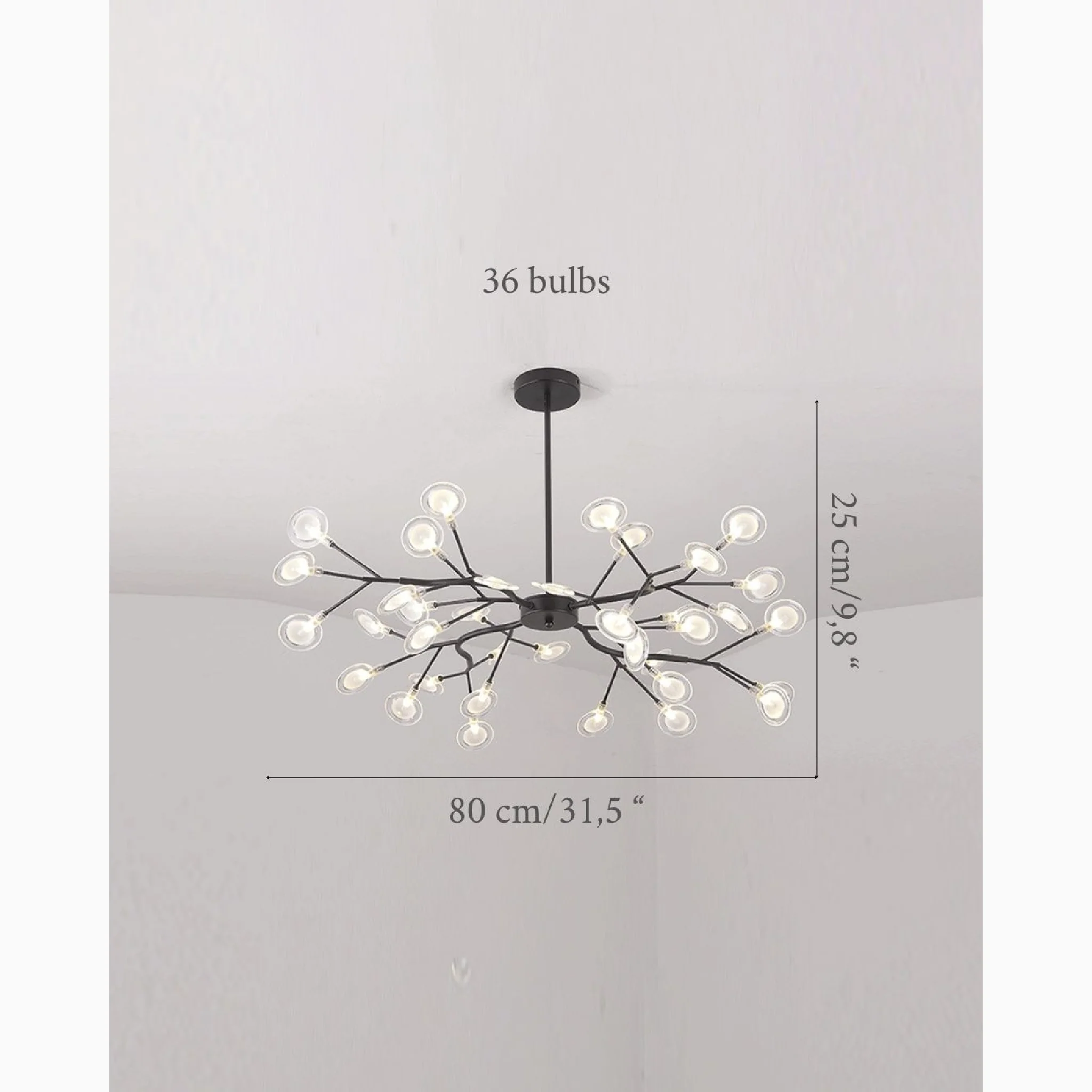 Altavilla Vicentina | Gold/Black Nordic Design Flower LED Chandelier