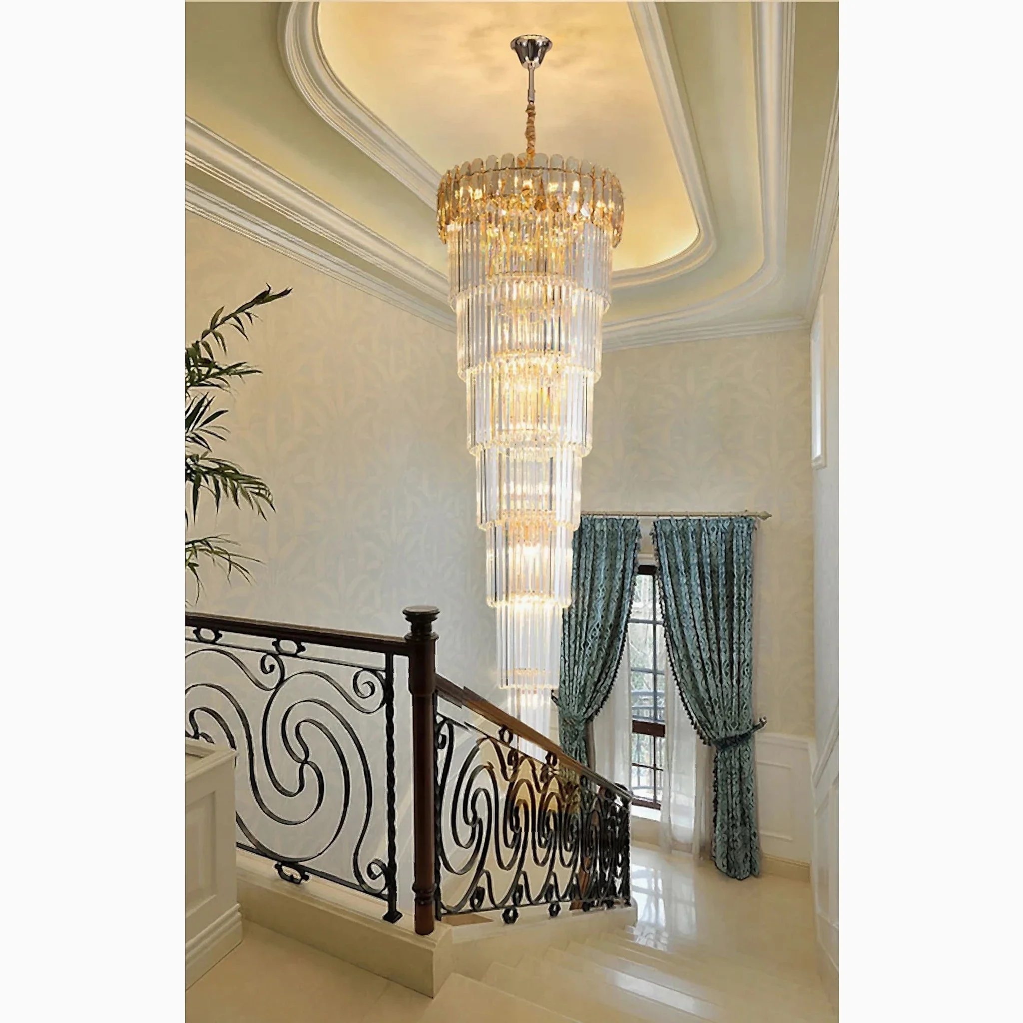 Belvedere | Royal Long Crystal Chandelier For Staircase