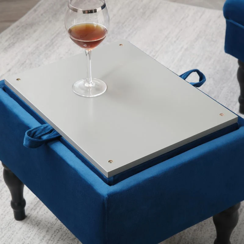 Set of Upholstered Velvet Accent Chair and Storage Ottoman