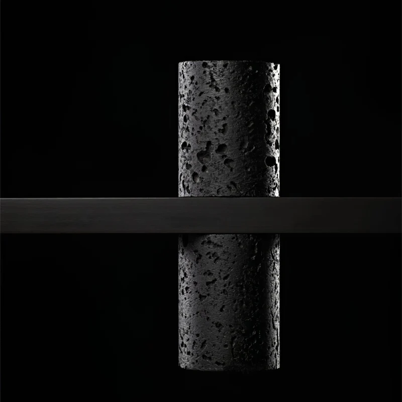 Seengen | Minimalistic Modern Black Copper Stone Chandelier