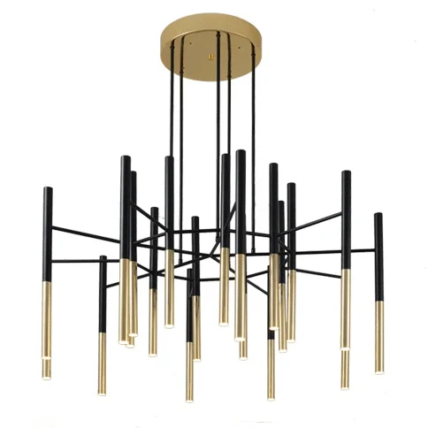 Solothurn | Strict Minimalistic Black and Gold Chandelier