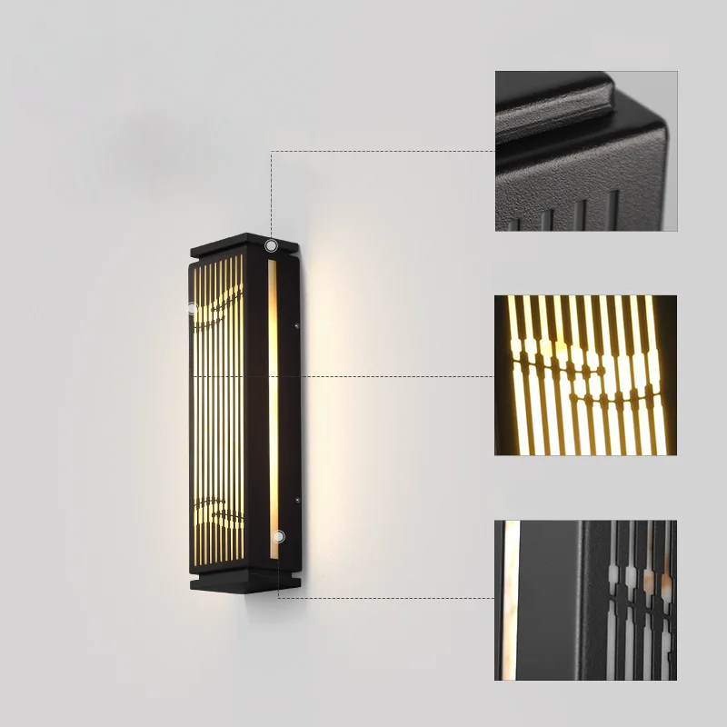 Modern Outdoor Wall Lamp in Chinese Style for Courtyard, Porch