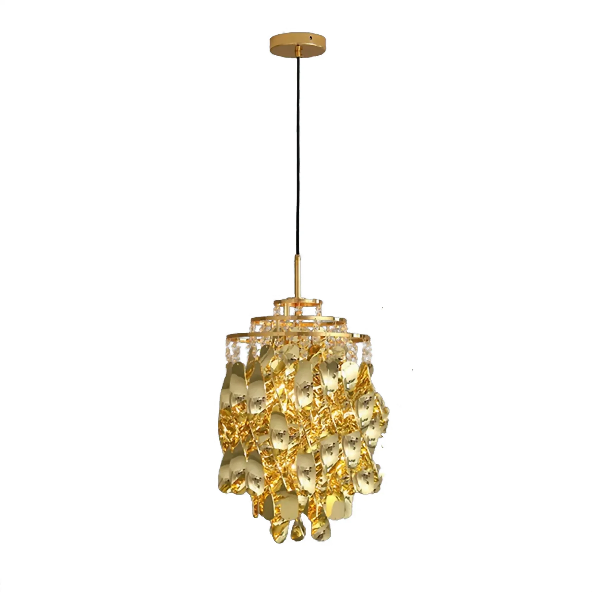 Stunning Gold/Chrome Crystal Pendant Chandelier