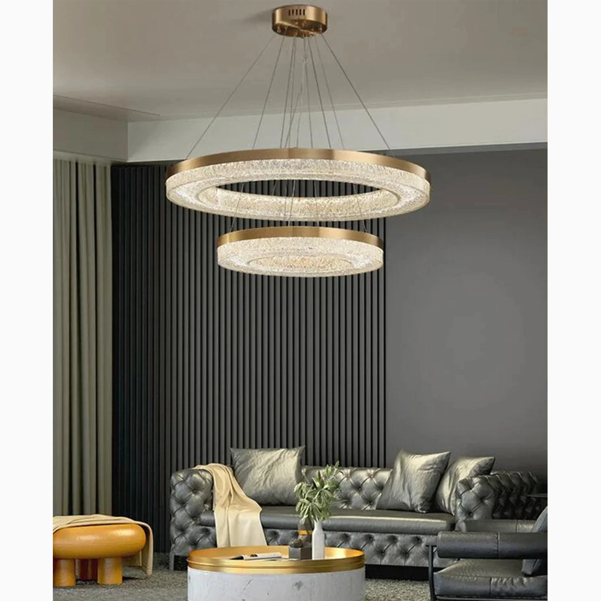Seewis im Prattigau | Elegant Two-level Drum Chandelier