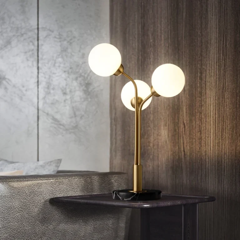 Elegant Tri-Shape Marble Base Table Lamp