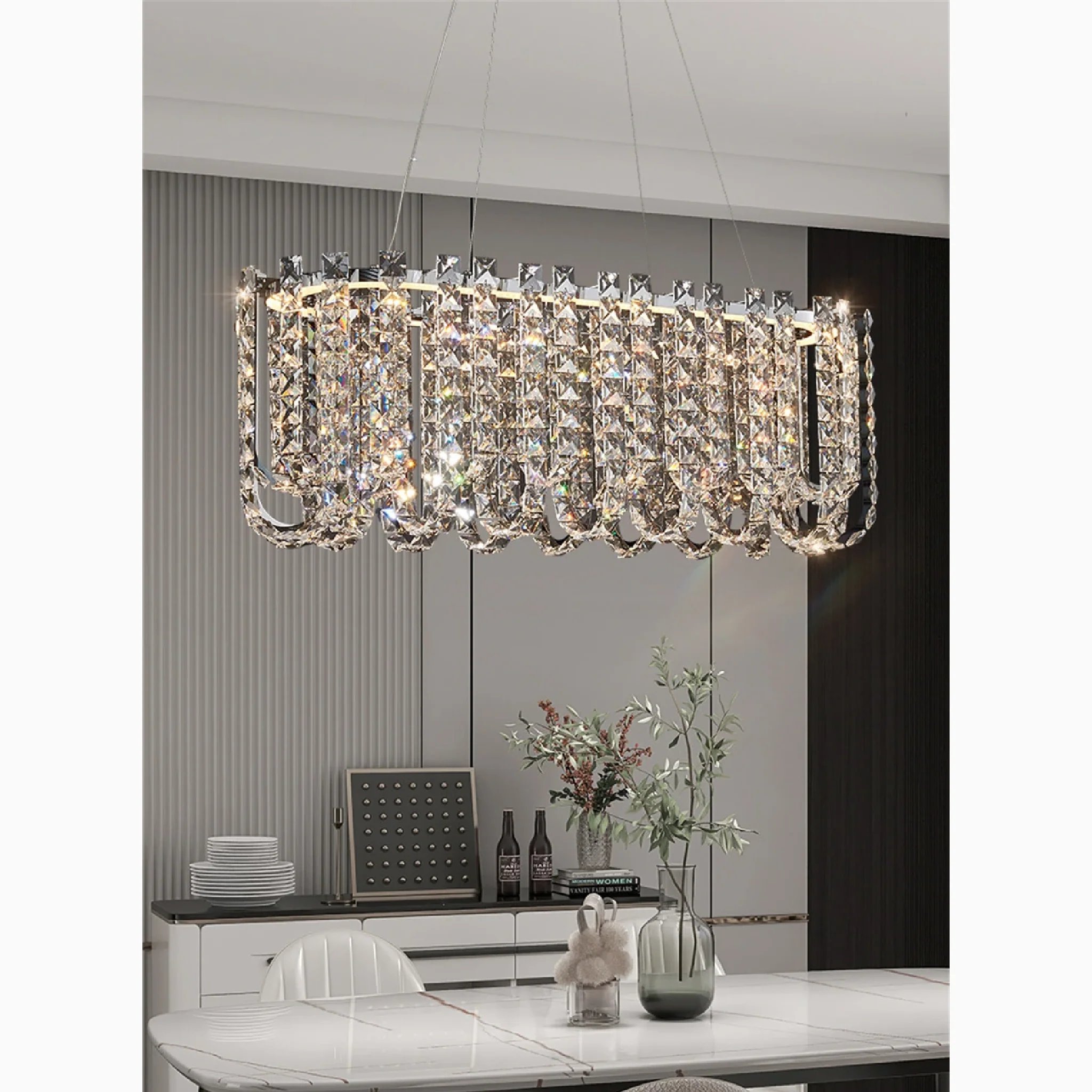 Cagnano Amiterno | Posh Large LED Crystal Pendant Chandelier