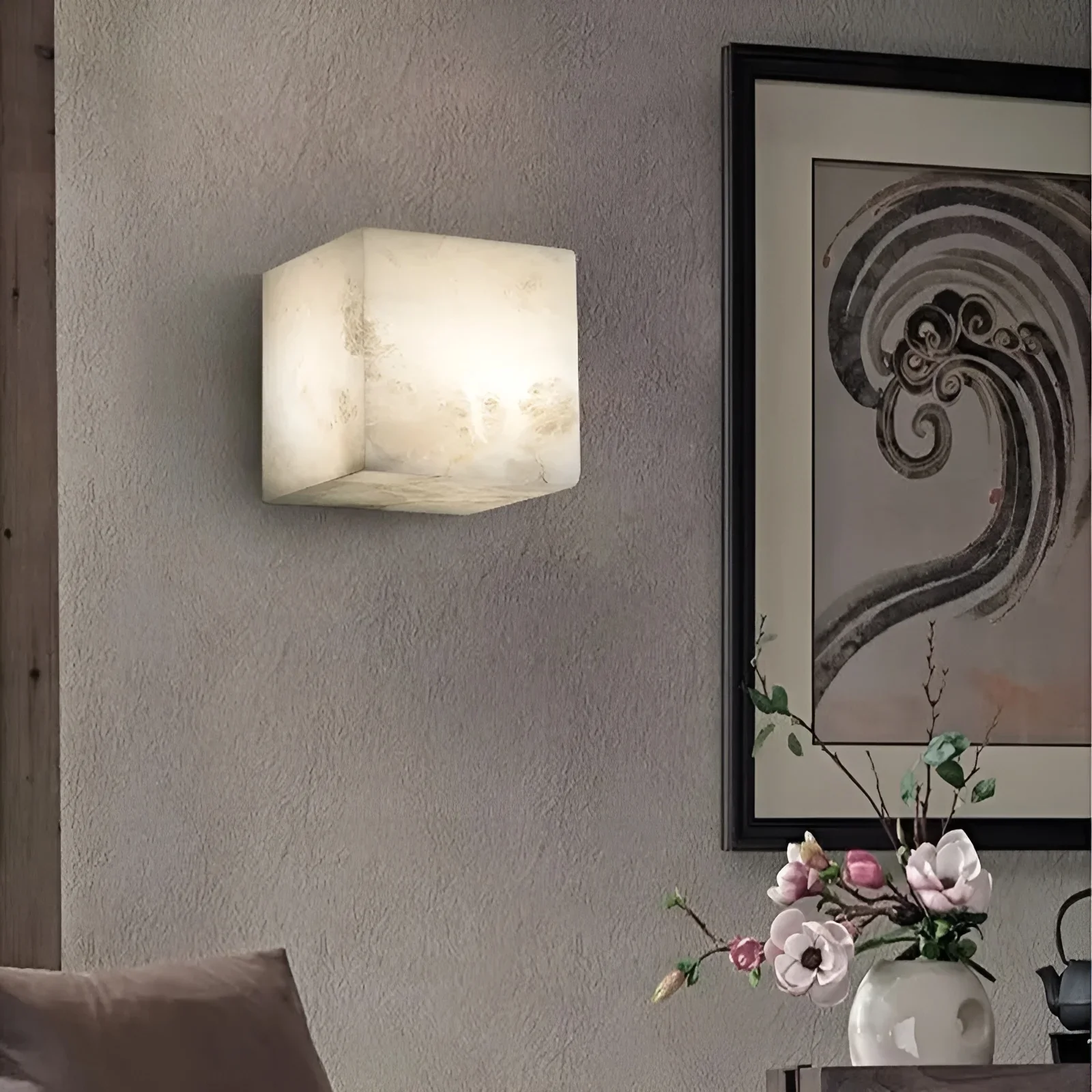 Modern Marble Wall Lamp in Designer Style for Living Room, Bedroom