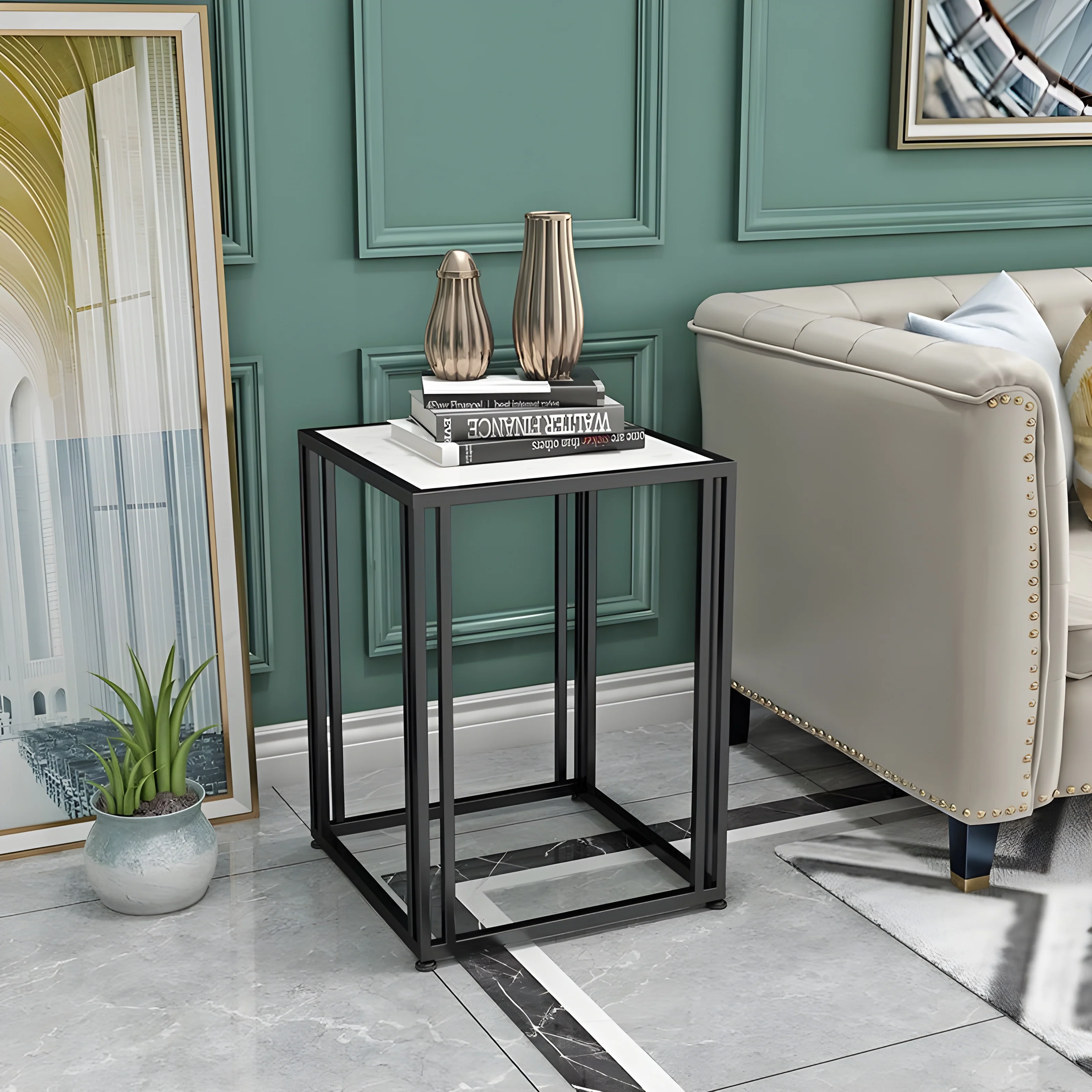 Small Square Simple Creative Marble Coffee Table