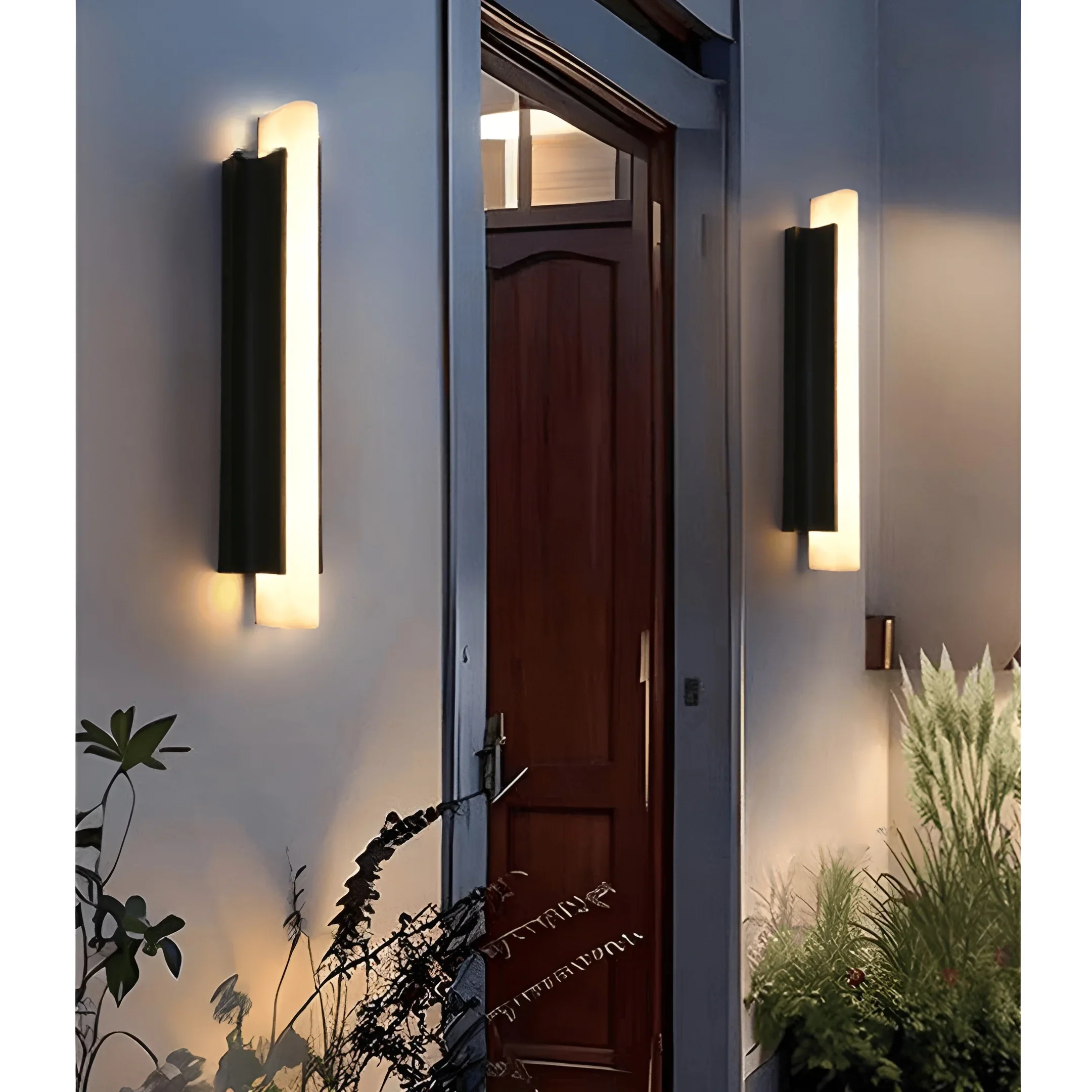 Modern Outdoor Wall Light - Waterproof IP54, 20W LED | Sand Black Stainless Steel & Resin, Perfect for Patio, Entryway, Balcony