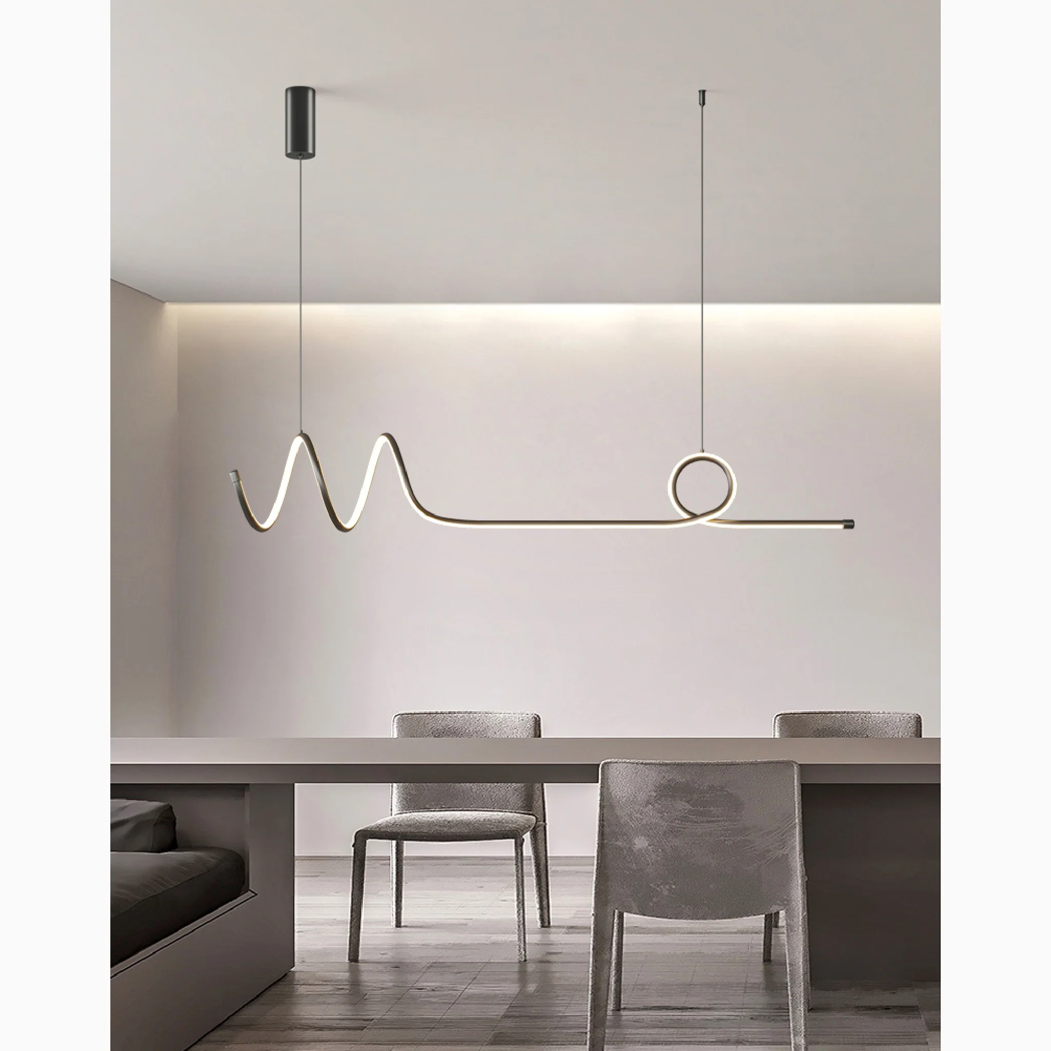 Bussigny-pres-Lausanne | Nordic Pendant Lamp with a Long Strip