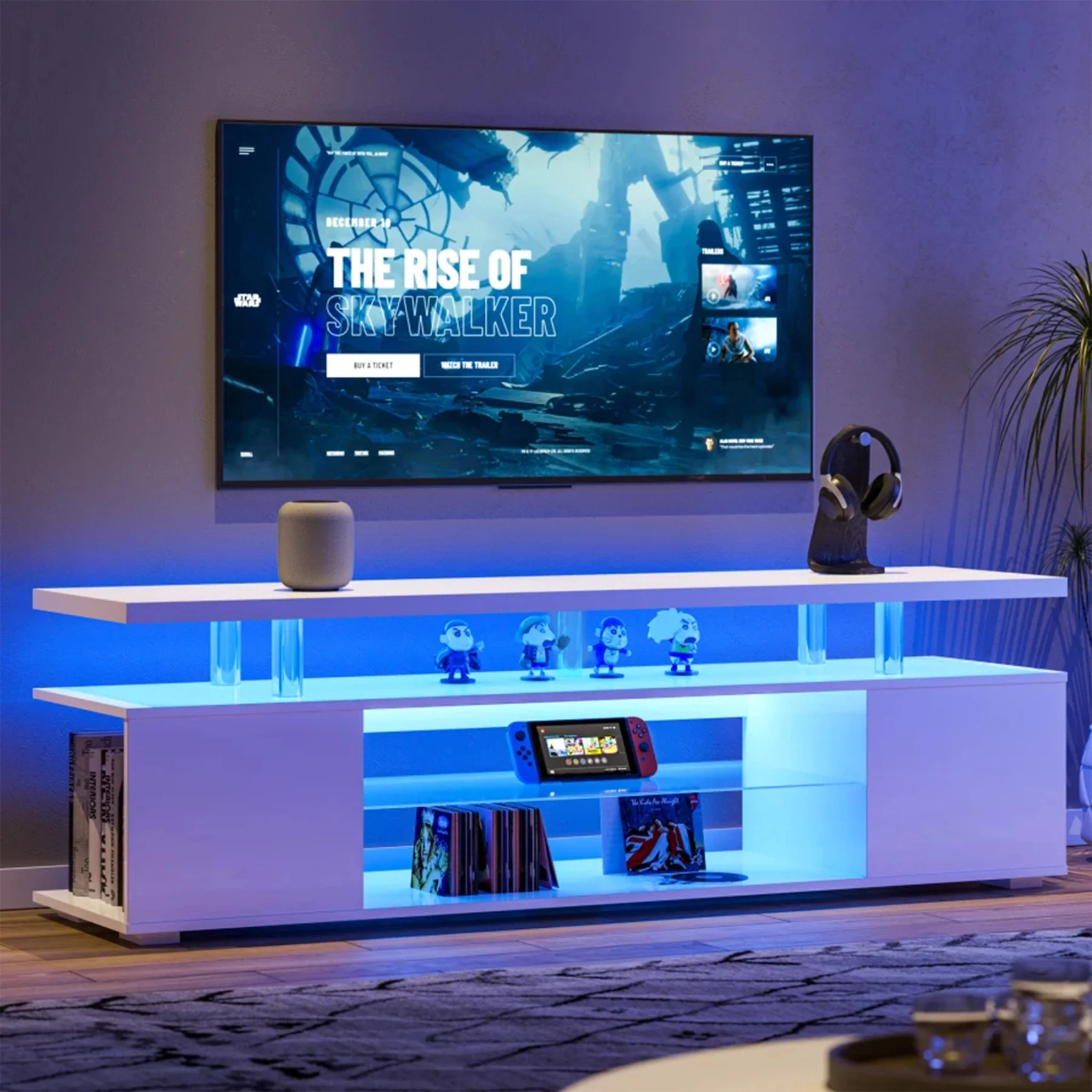Sa?ne | Futuristic Gaming Entertainment Center with LED Lighting