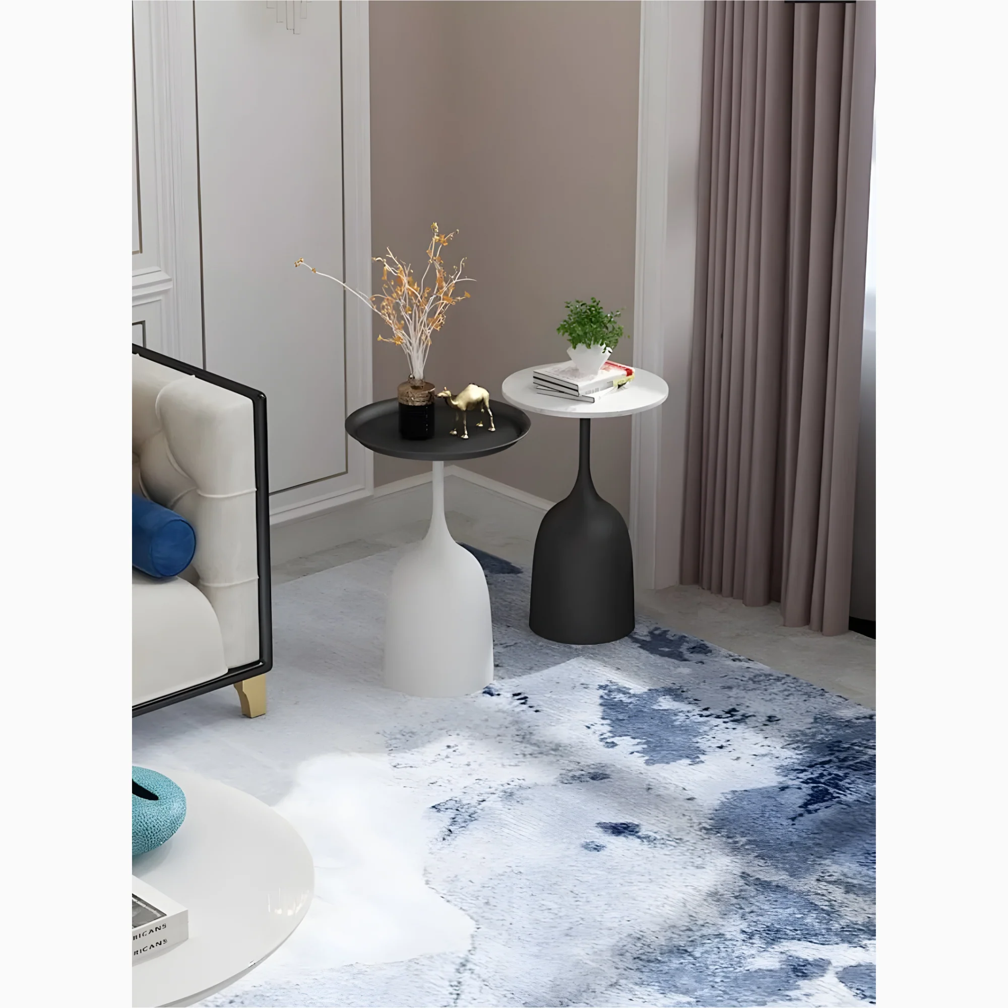 Marble Luxury Sofa Side Coffee Table for Living Room, Bedroom