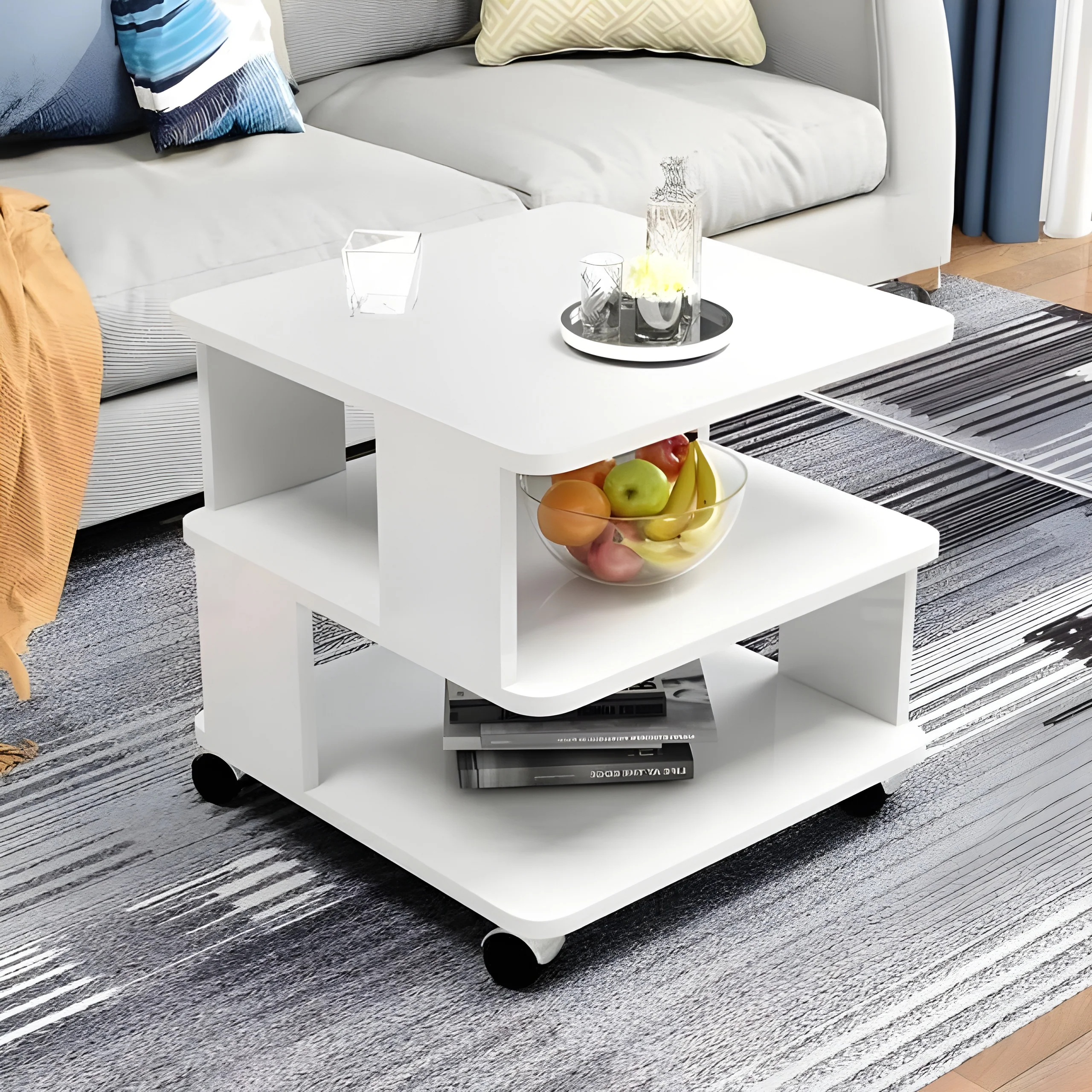 Modern Simplicity Coffee Table Made of Solid Wood with Multifunctional Storage