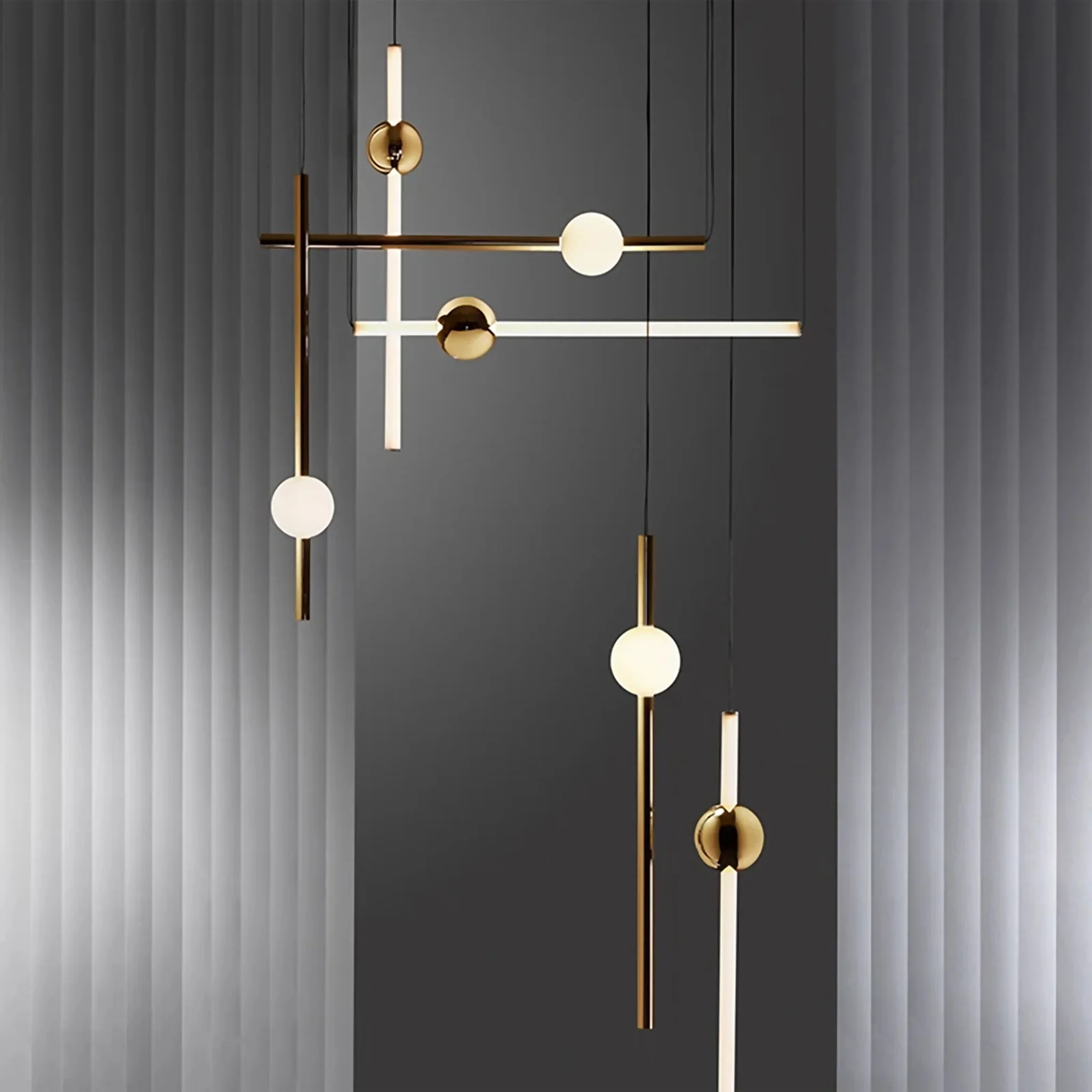 St. Gallen | Stylish Minimalistic Gold Chandelier