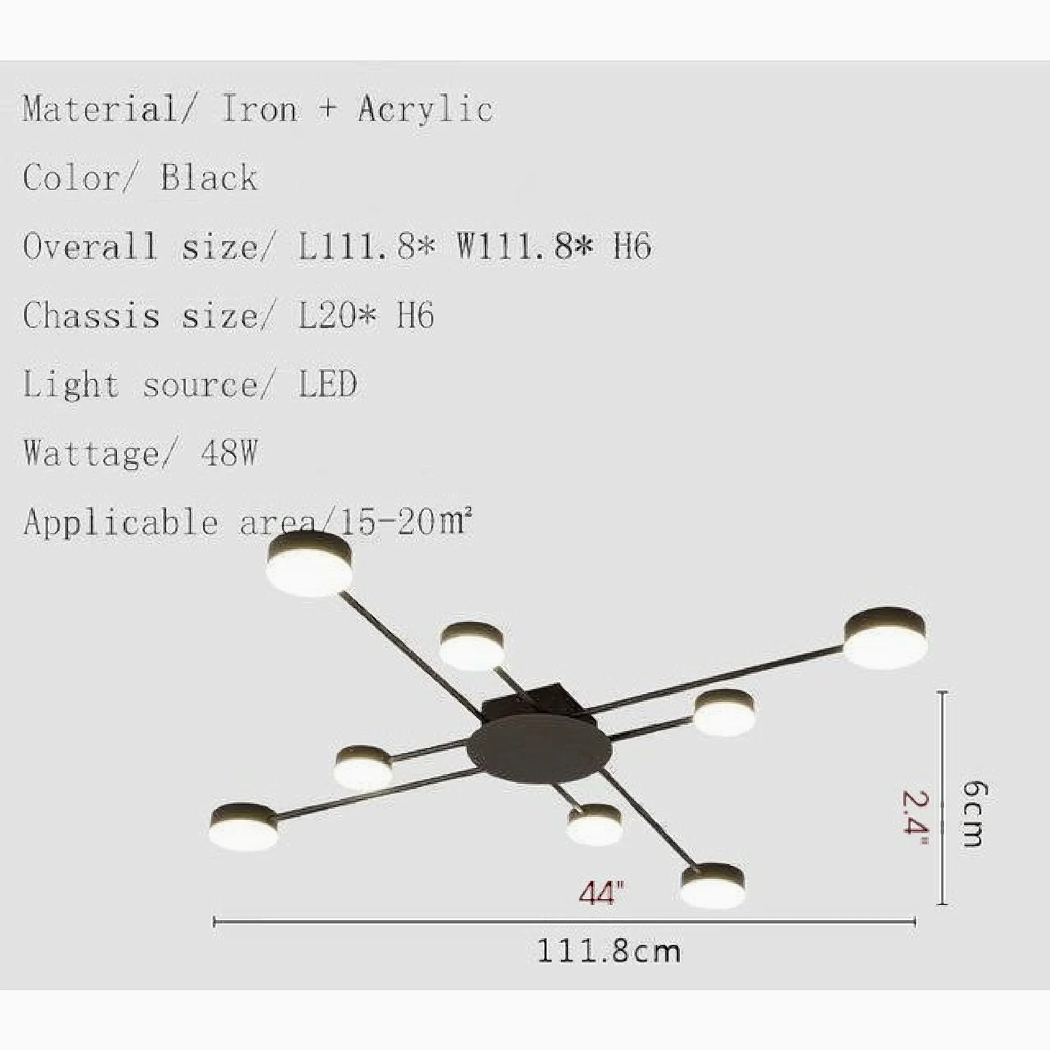 Carouge | Cruciform LED Ceiling Chandelier